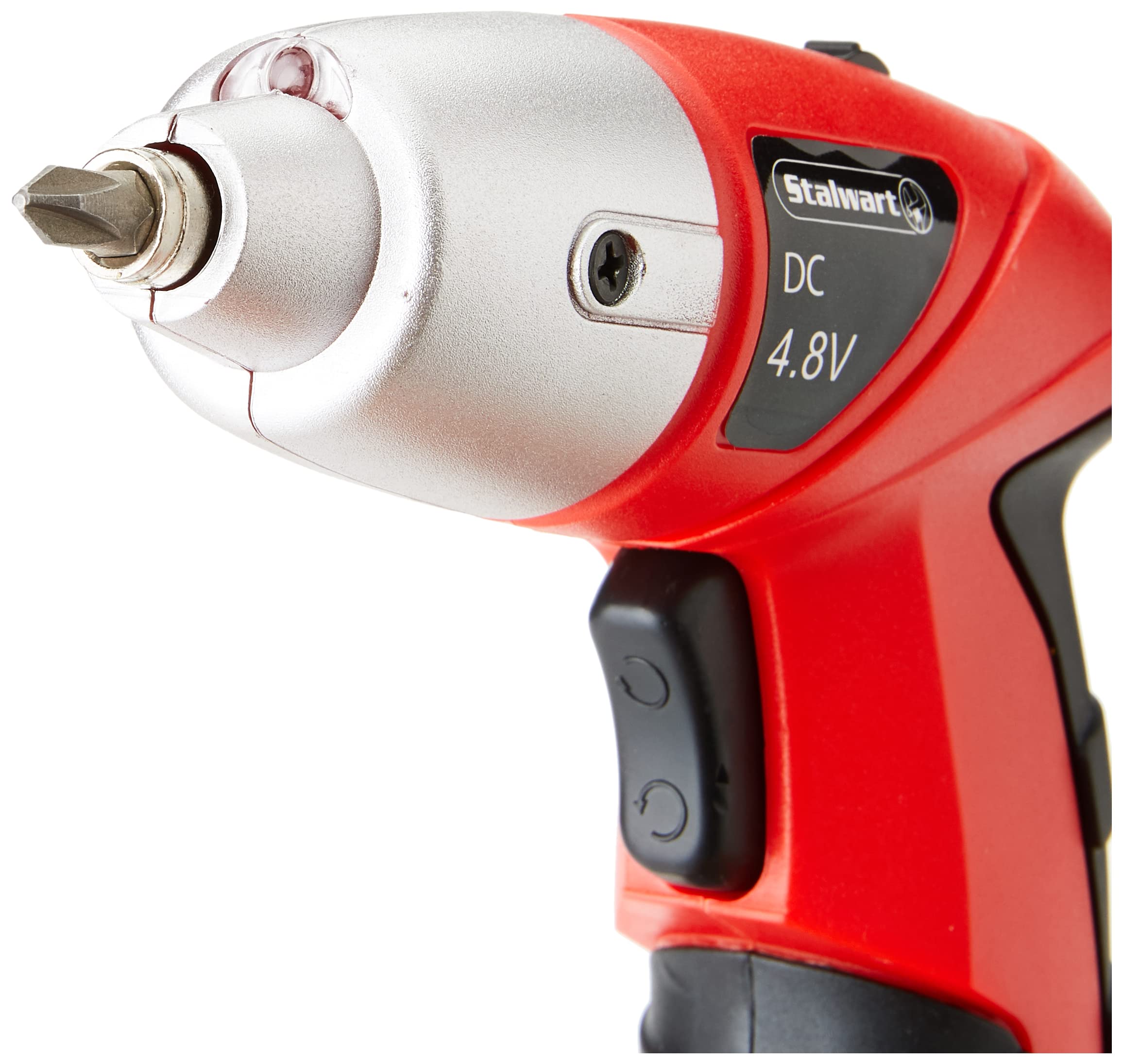25-Piece Electric Screwdriver Set - Cordless Drill with LED Work Light, Automatic Spindle Lock & 10 Screwdriver Bits | Stalwart (Red) | Perfect for DIY Home Repairs, Furniture Assembly & Electronics Maintenance