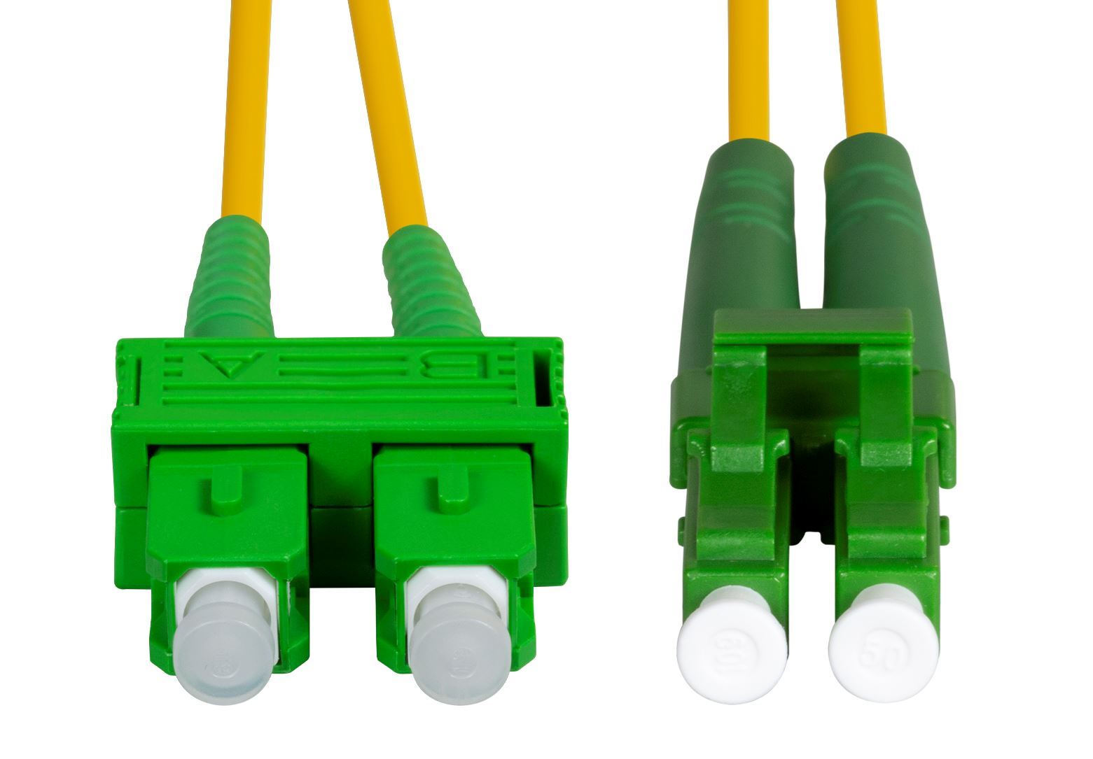 0.5M 9u LC APC to SC APC Duplex Single Mode G657A1 Bend Insensitive Fiber Patch Cable - High Speed Data Transfer for Telecom, Data Centers, and Home Networking