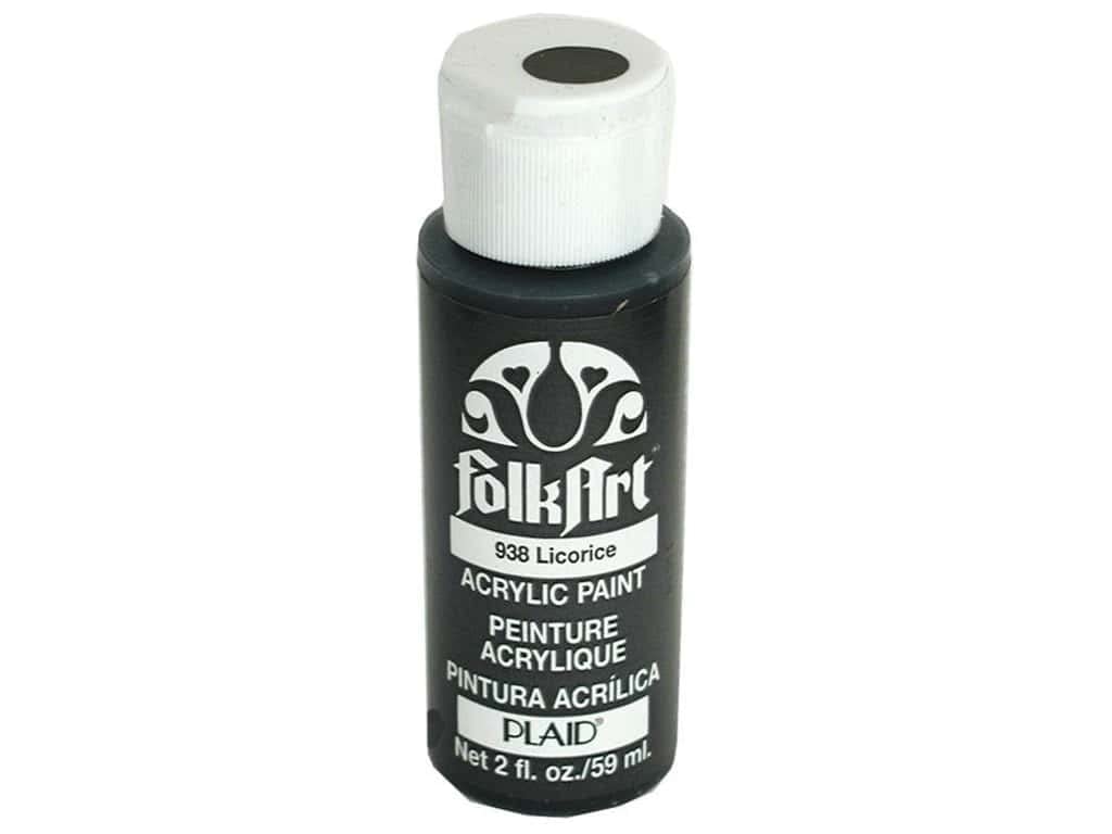 FolkArt Acrylic Paint 2oz (59ml) - Licorice Black for DIY Crafts, Home Decor & Canvas Painting - Premium Non-Toxic Matte Finish Acrylic Paint for Artists & Hobbyists