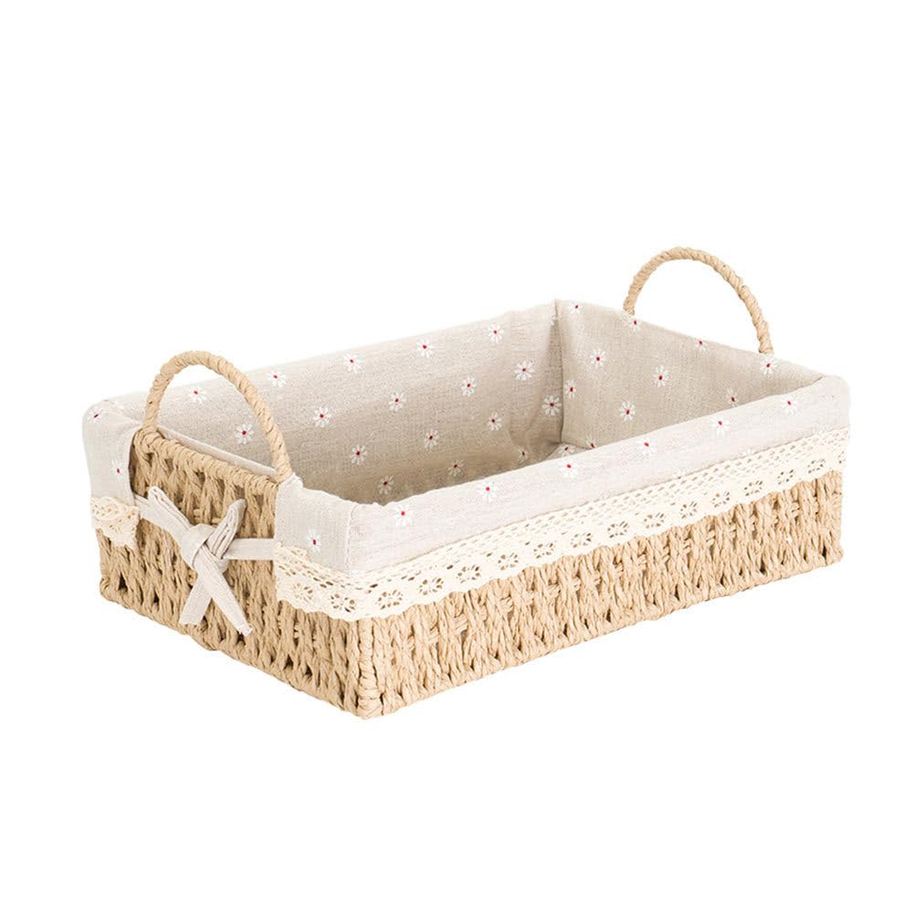 DOITOOL Woven Bread Basket with Removable Liner - Rattan Serving Basket for Bread, Fruits, Pantry Storage & Tabletop Display - Perfect for Kitchen, Dining Room, and Farmhouse Decor