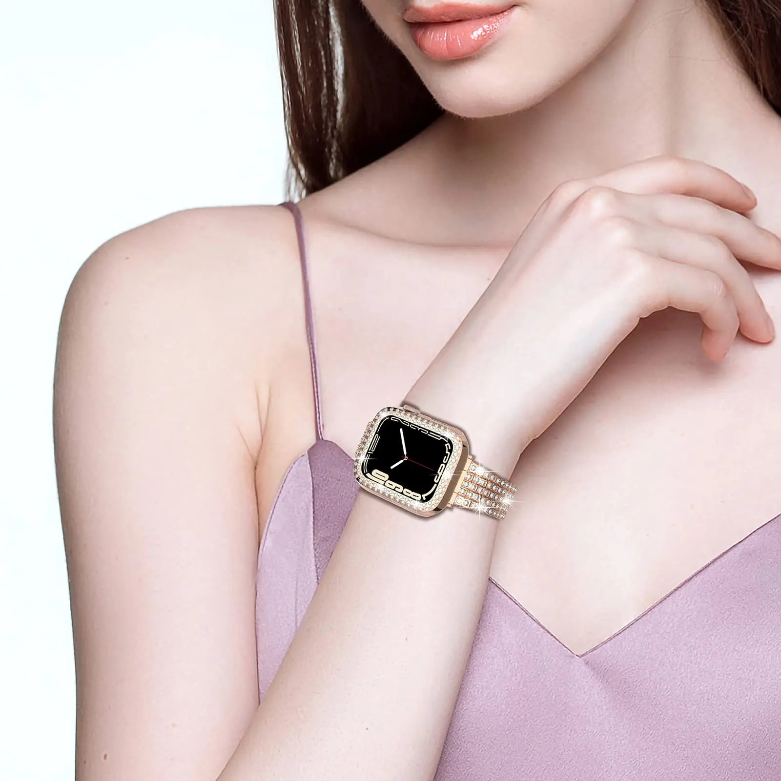 Diamond Style Jewelry Strap & Case - Elegant Watch Band with Rhinestones for Women | Perfect for Parties, Weddings & Special Occasions