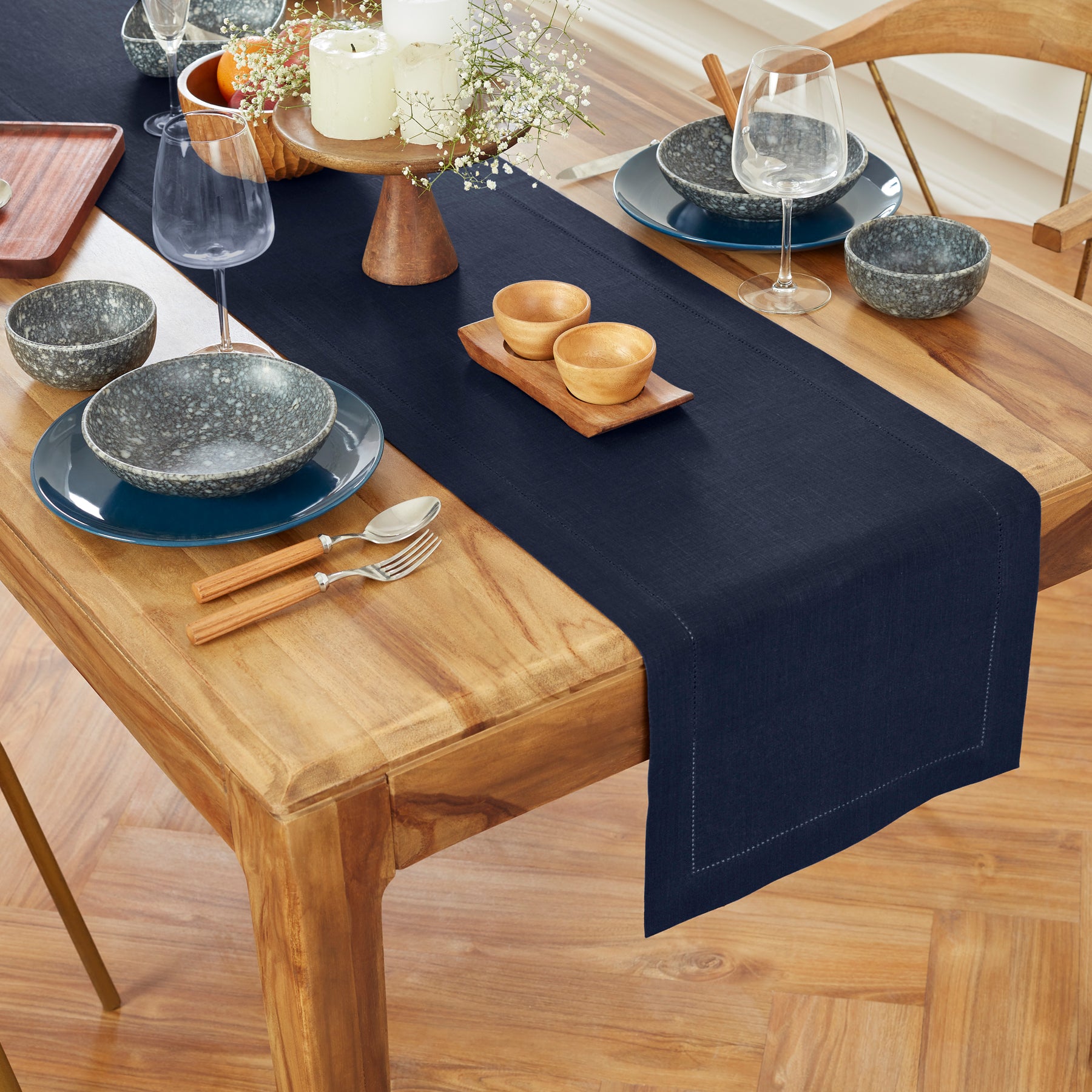 Elegant Medium Weight Hemstitch Table Runner - Perfect for Dining Tables, Weddings, and Holiday Decorations