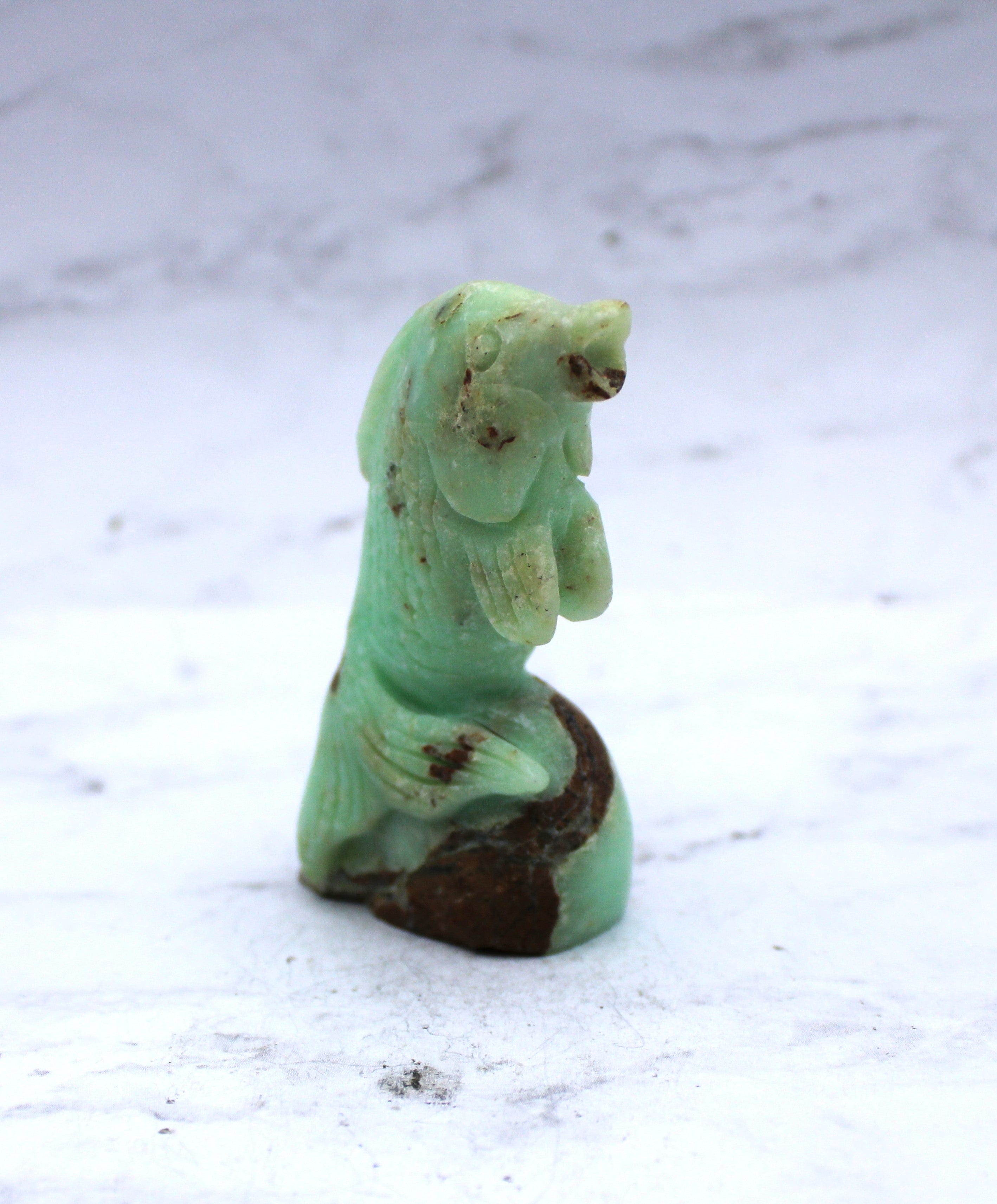 Natural Chrysoprase Fish Carving Handmade Gemstone Sculpture - Perfect for Home Decor, Feng Shui, and Gift Giving