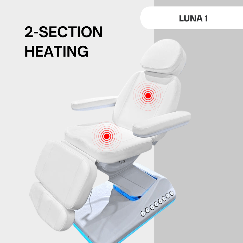 Greenlife® LUNA I 4 Motor Spa Electric Facial Bed with Heating - Professional Massage Table for Home & Salon Use - Perfect for Facials, Massage Therapy, and Relaxation