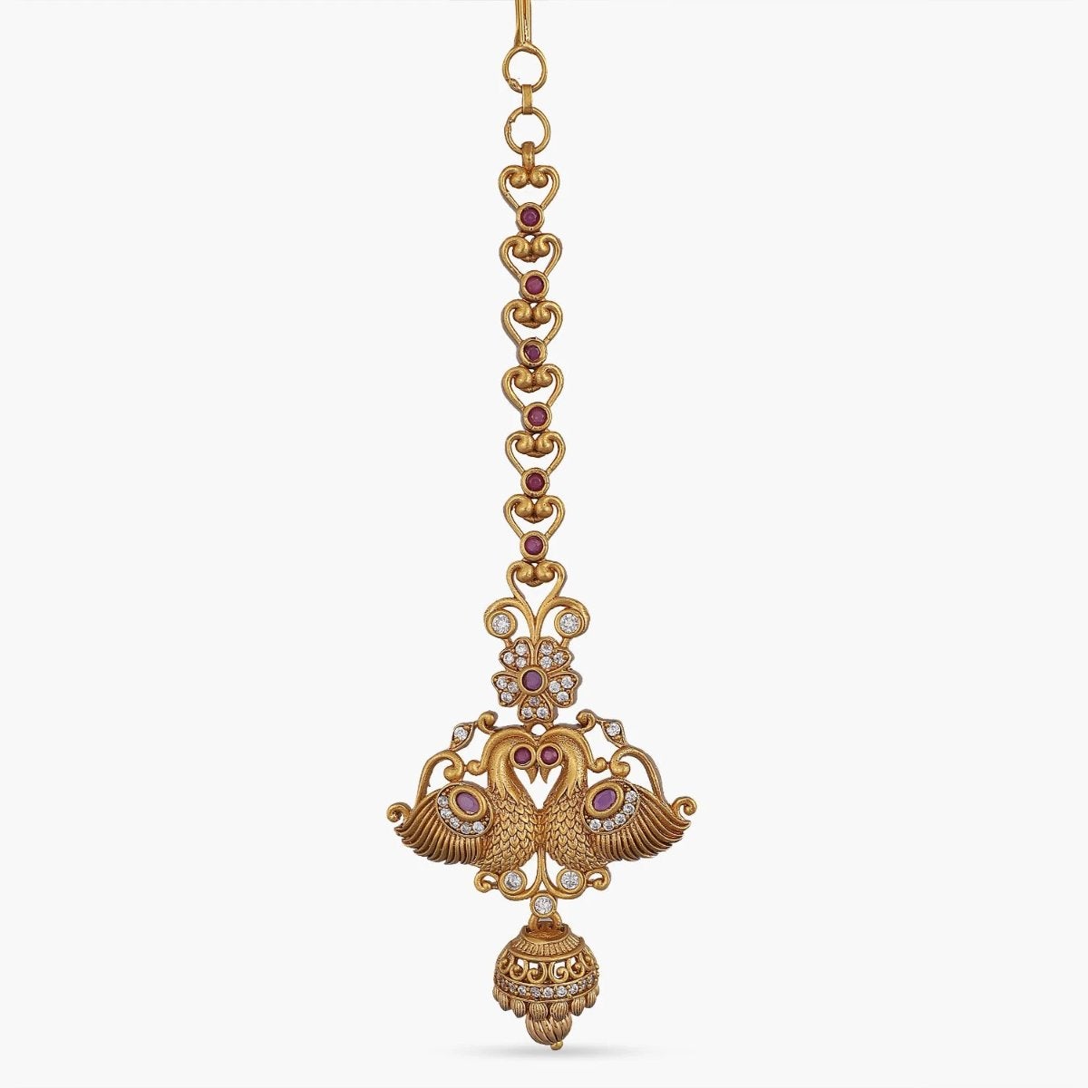 Malavika Antique Maang Tika - Traditional Indian Bridal Forehead Jewelry - Perfect for Weddings, Festivals & Cultural Events