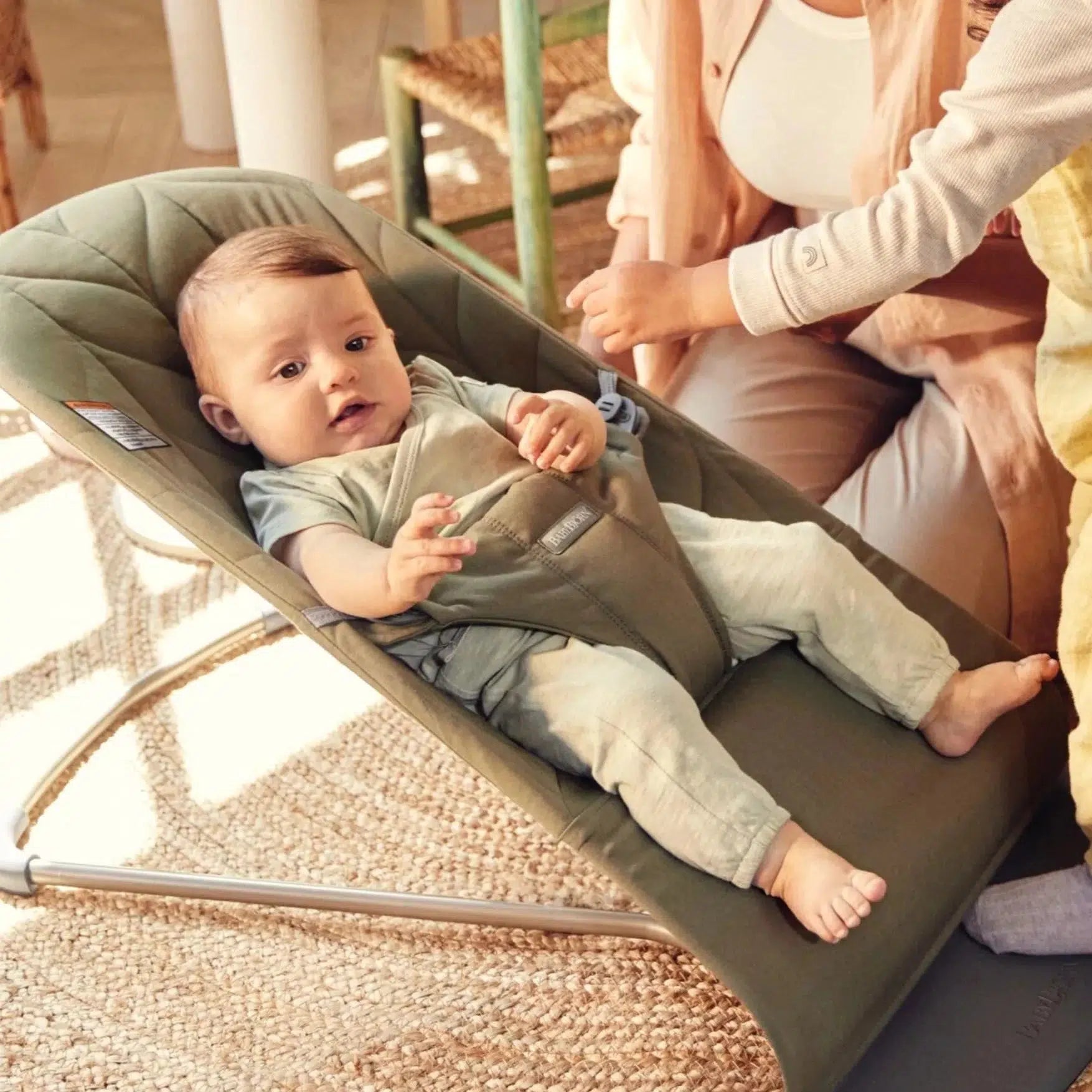 Baby Bjorn Bouncer Bliss Woven Petal Quilt Dark Green - Premium Baby Rocker for Newborns & Infants - Perfect for Nursery, Playtime & Soothing Fussy Babies