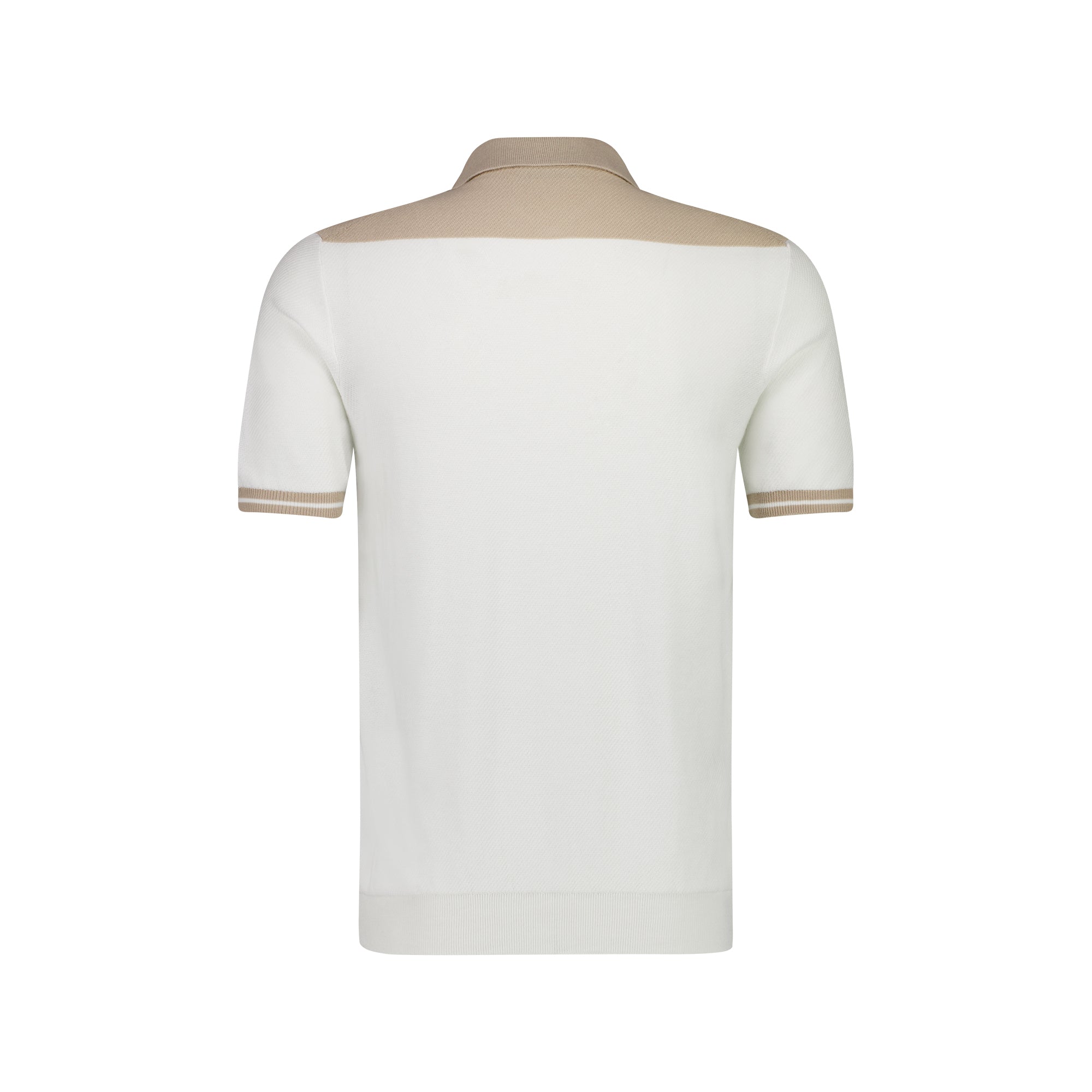 Ferrante Men's Short Sleeve Contrast Polo Shirt - White Cotton Casual Golf Shirt for Work & Outdoor Activities