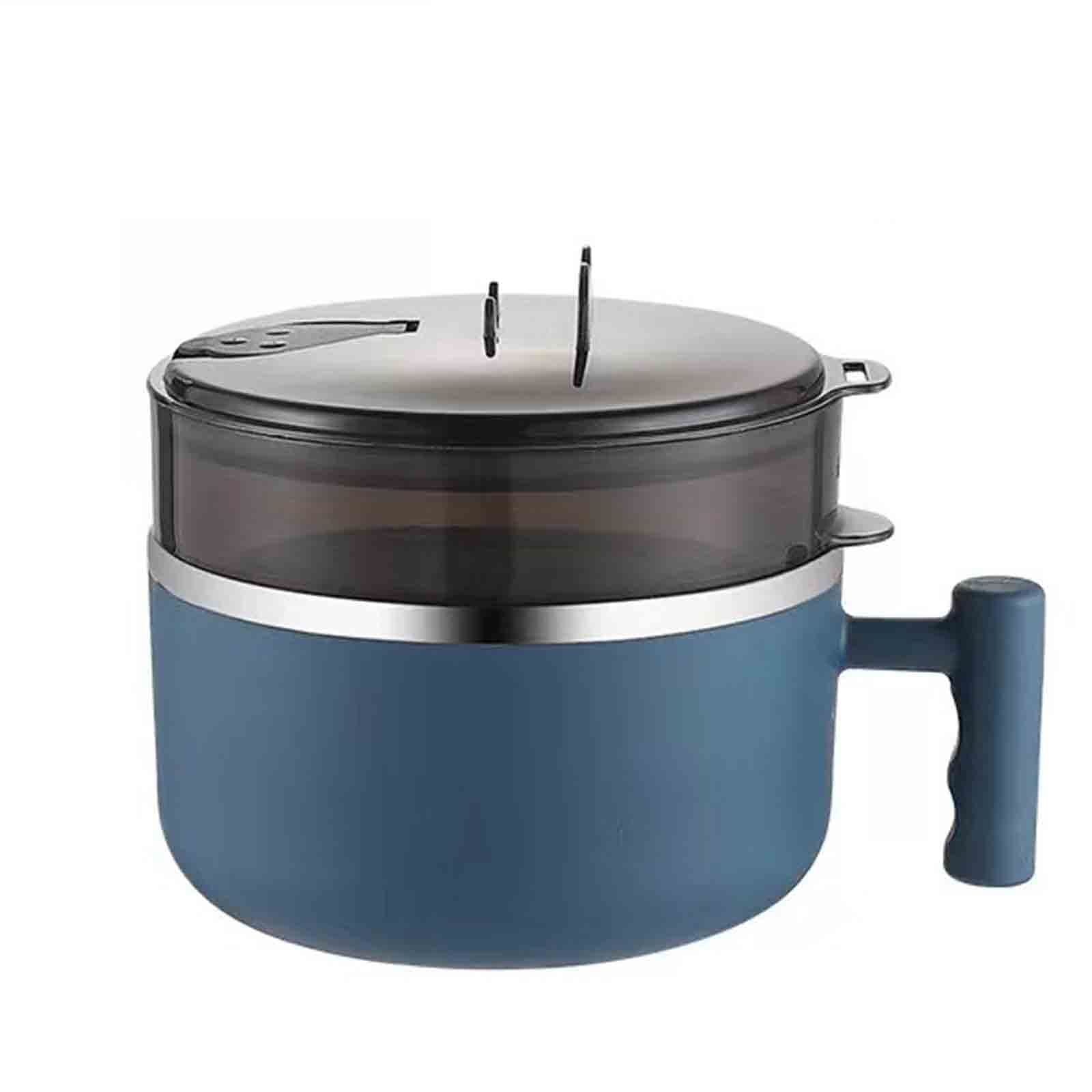 Stainless Steel Instant Noodle Bowl with Lid - Double Wall Anti-Scald Soup Cup, Large Capacity Fast Food Container for Office, Dorm, Camping & Travel - Perfect for Students and Workers