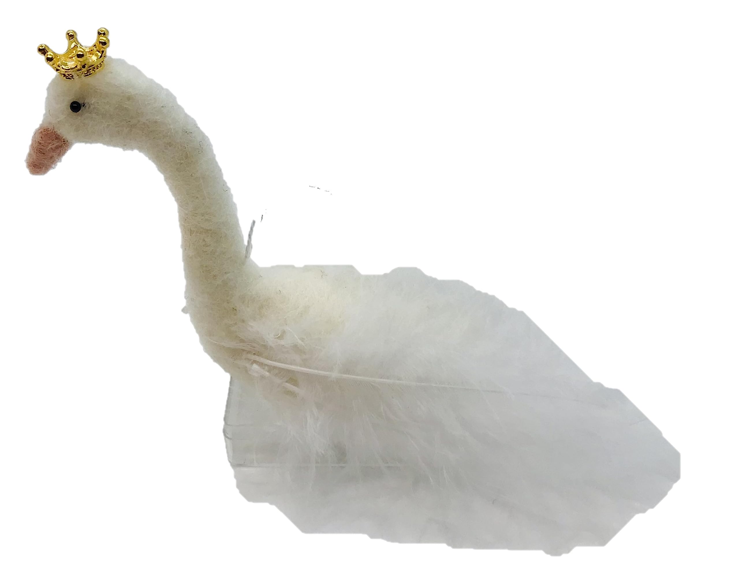 White Swan Needle Felt Ornament - Home Decor & Gift Idea