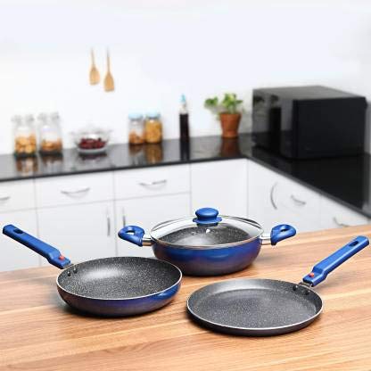 **Induction Cookware Set - 3-Piece Aluminum Non-Stick Pots & Pans for Gas & Electric Stoves - Perfect for Frying, Boiling & Everyday Cooking**
