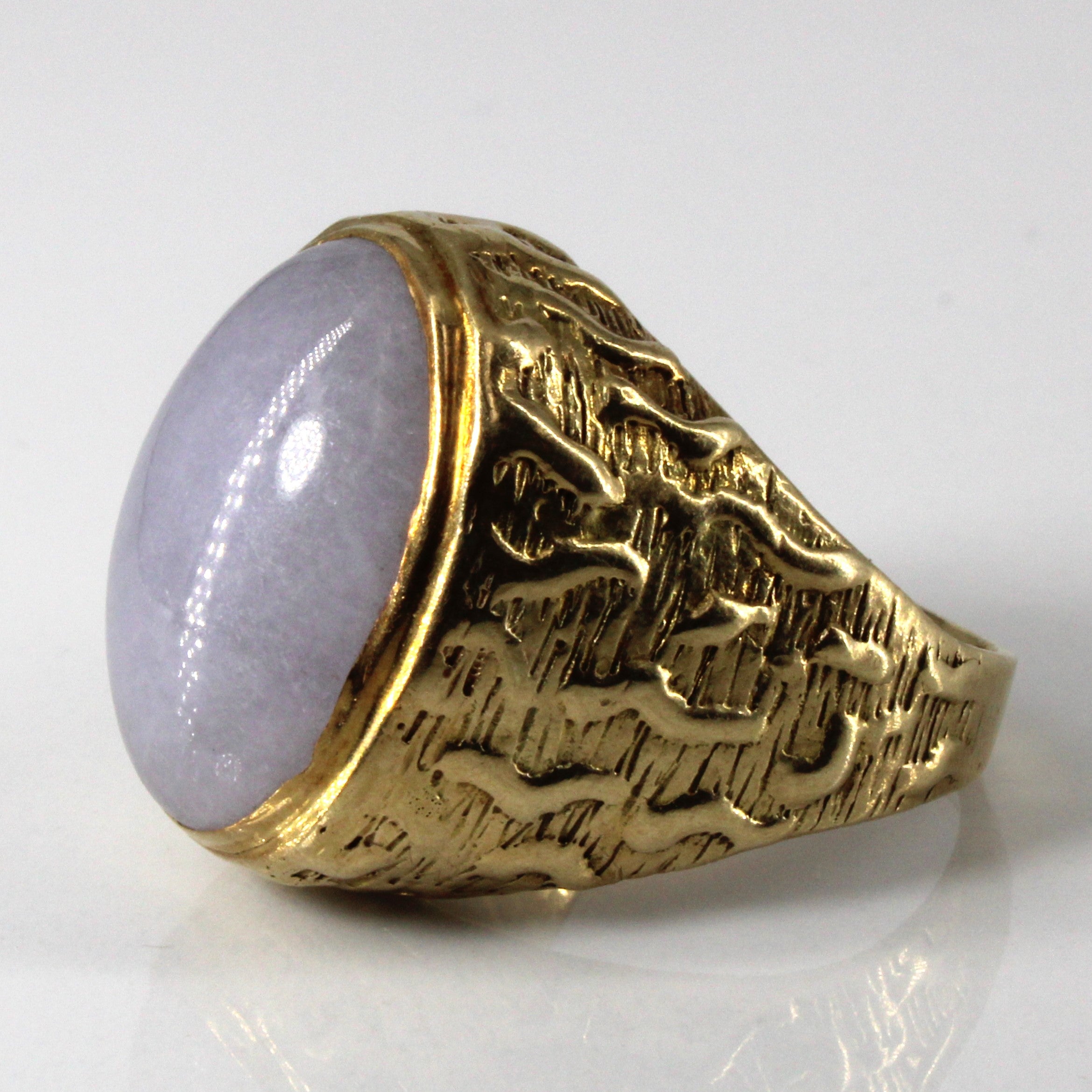 Lavender Jade Cocktail Ring - 11.50ct Bezel Set Gemstone Jewelry - Size 8.25 - Elegant Evening Wear & Special Occasion Gift for Women