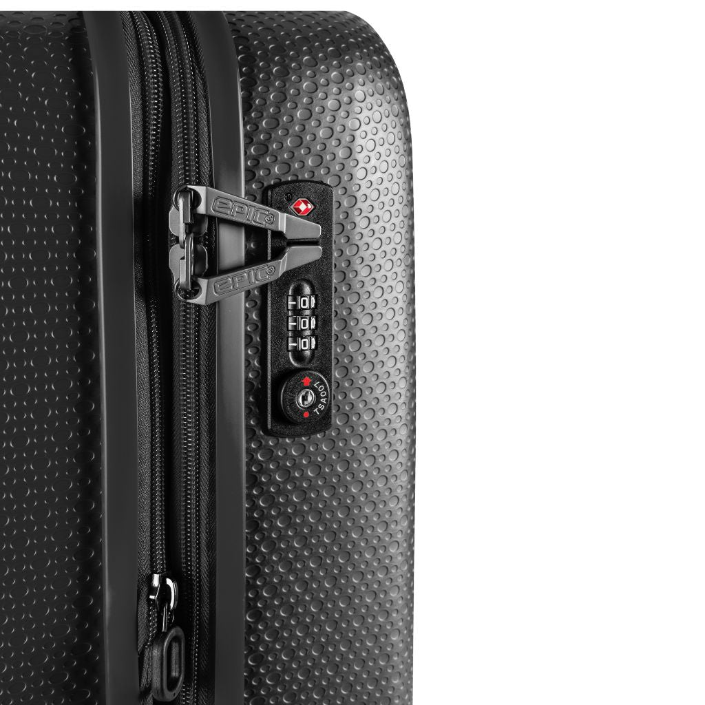 Epic GTO 5.0 20-Inch Carry On Lightweight Hardside Luggage - Frozen Black | TSA Approved Spinner Suitcase for Air Travel, Business Trips & Weekend Getaways