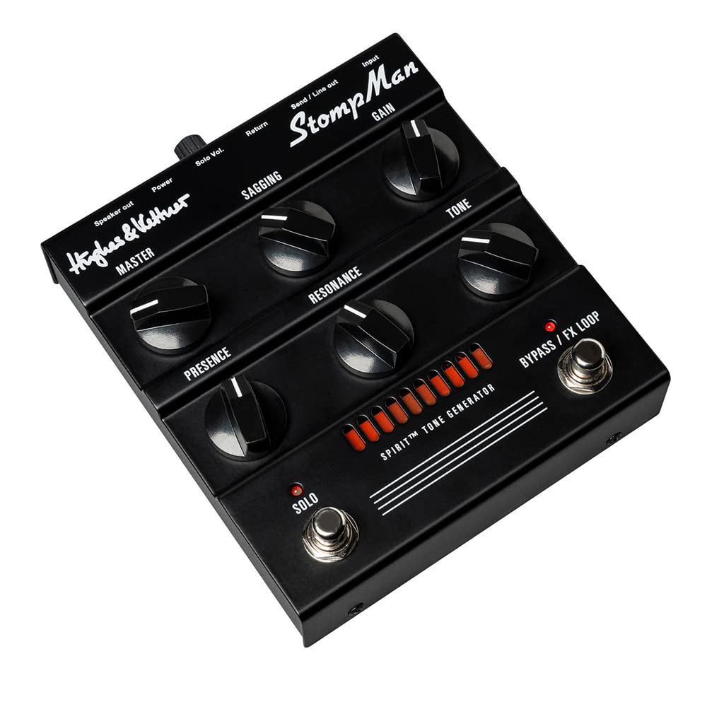 Hughes & Kettner StompMan 50W Guitar Amplifier Pedal Bundle with Polsen HPC-A30-MK2 Professional Studio Headphones - Perfect for Home Recording, Live Performances & Music Practice