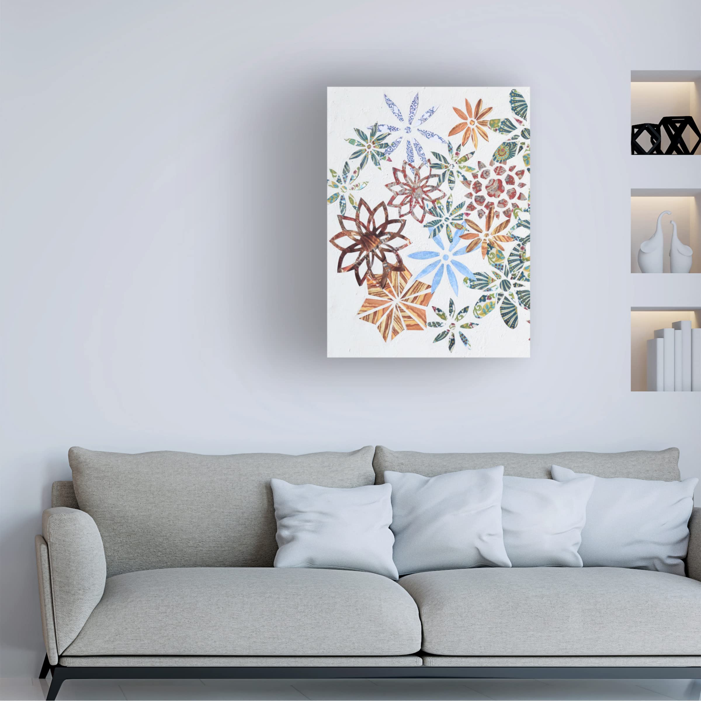 Natalie Avondet 'Kaleidoscope Cut Outs I' Canvas Wall Art Print - Modern Abstract Home Decor for Living Room, Bedroom & Office