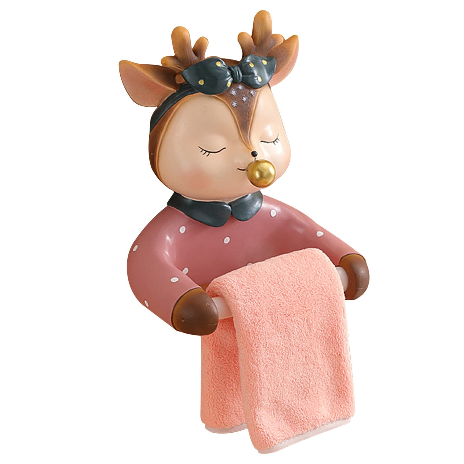 Cute Deer-Shaped Paper Roll Holder - Creative Desktop Organizer for Toilet & Kitchen Tissues | Space-Saving Bathroom & Office Decor | Perfect Gift Idea