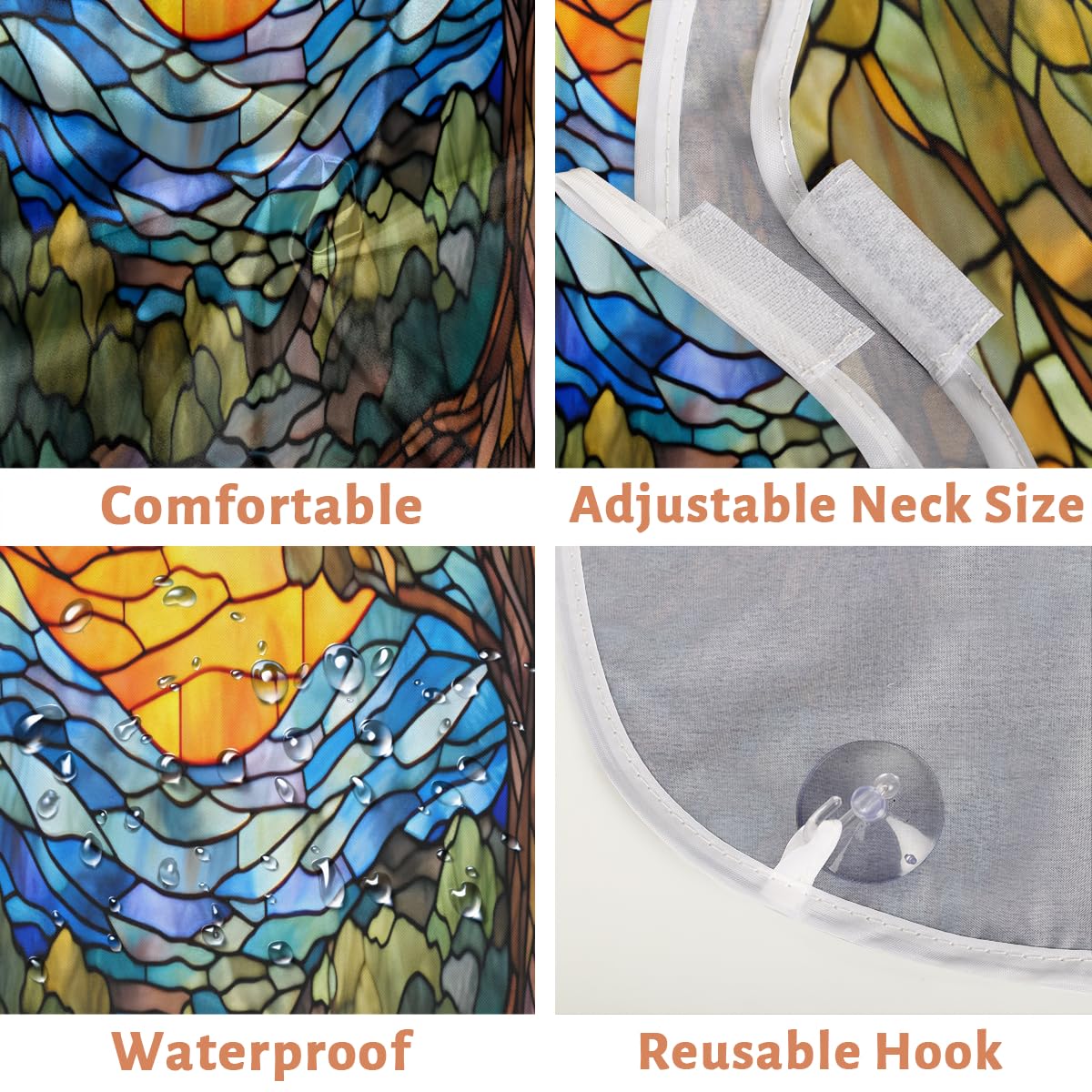 Men's Glass Tree Painted Shaving Bib - Waterproof Beard Trimming Apron for Barbers & Home Use, Hair Dye Cape for Women & Artists, Sink Hair Catcher - Perfect Gift for Grooming & Salon Accessories (Great for Home Haircuts, Barbershops & DIY Styling)