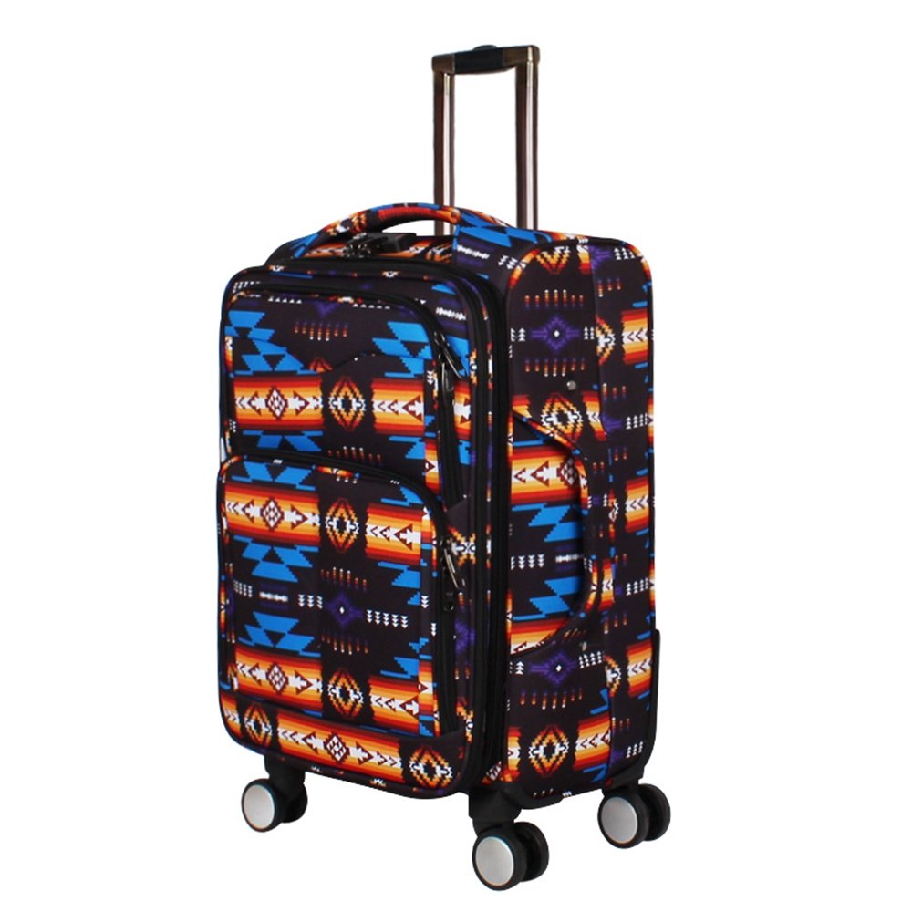Southwest Design Navajo Print 3-Piece Luggage Set in Black – Perfect for Travel, Vacations & Airplane Carry-On