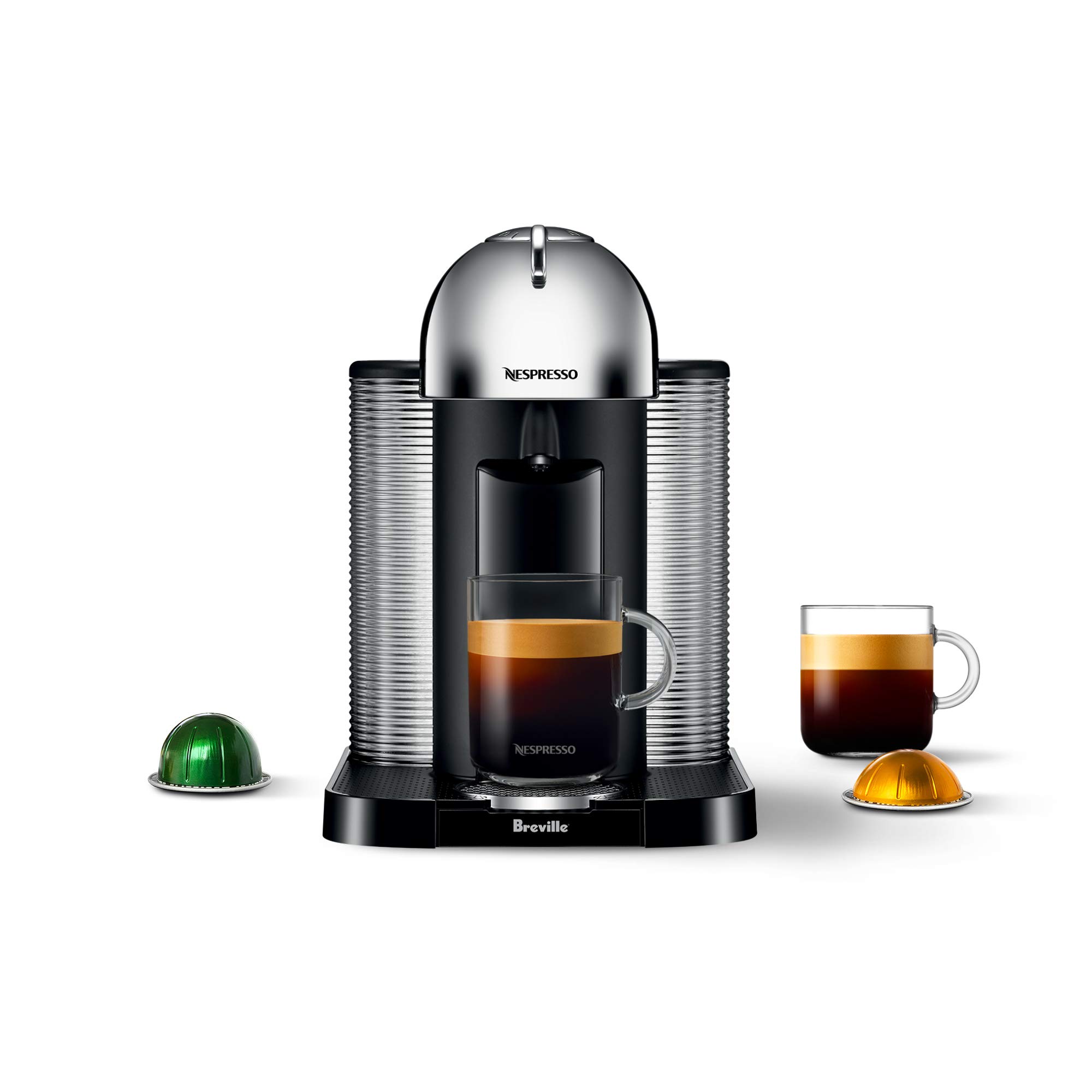 Nespresso Vertuo Coffee and Espresso Machine by Breville - Chrome Finish | Brew Barista-Quality Coffee at Home | Perfect for Office, Kitchen & Gifting