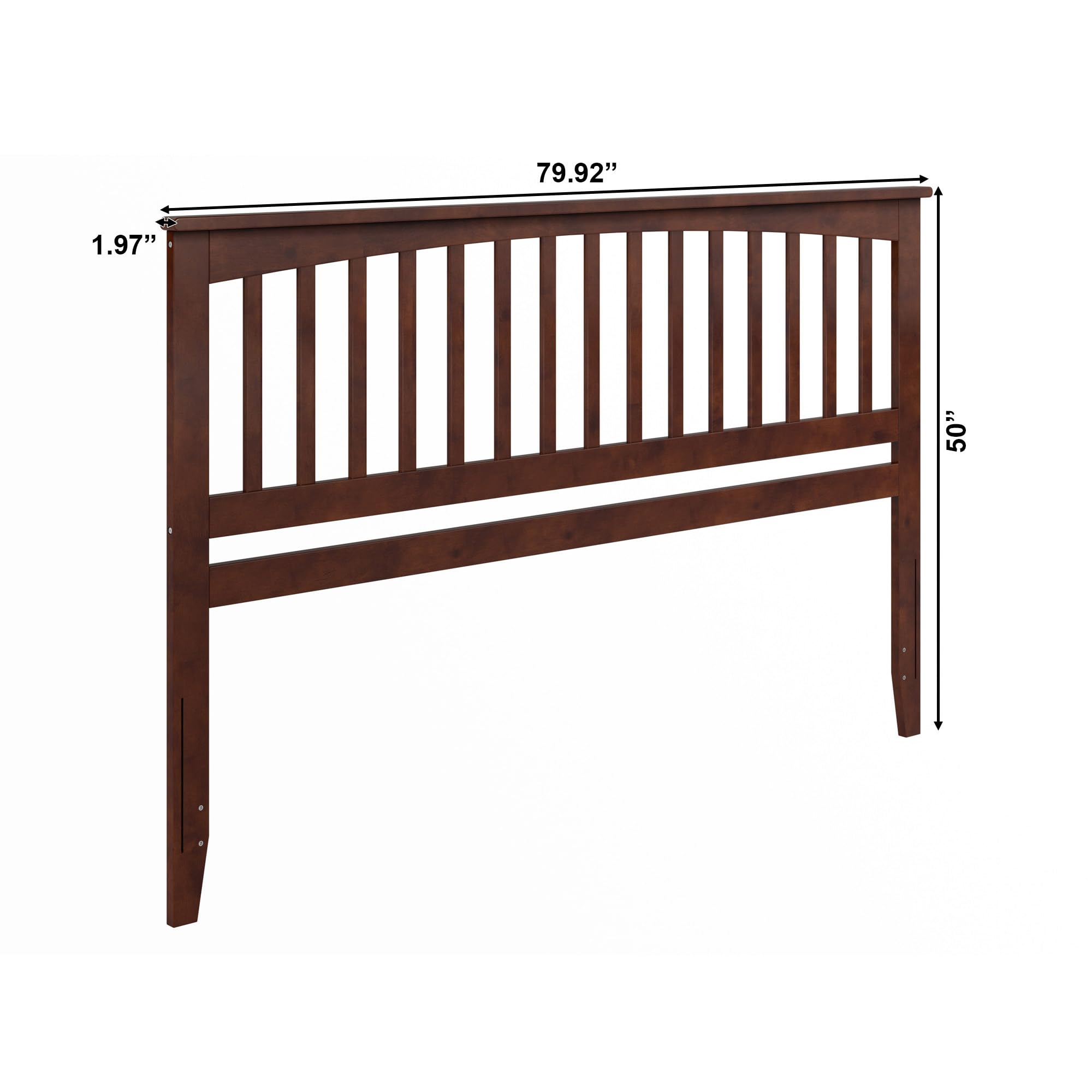 AFI Mission King Solid Wood Headboard with USB Charging Ports - Walnut Finish for Modern Bedroom Decor - Perfect for Master Bedroom, Guest Room & Hotel Stays