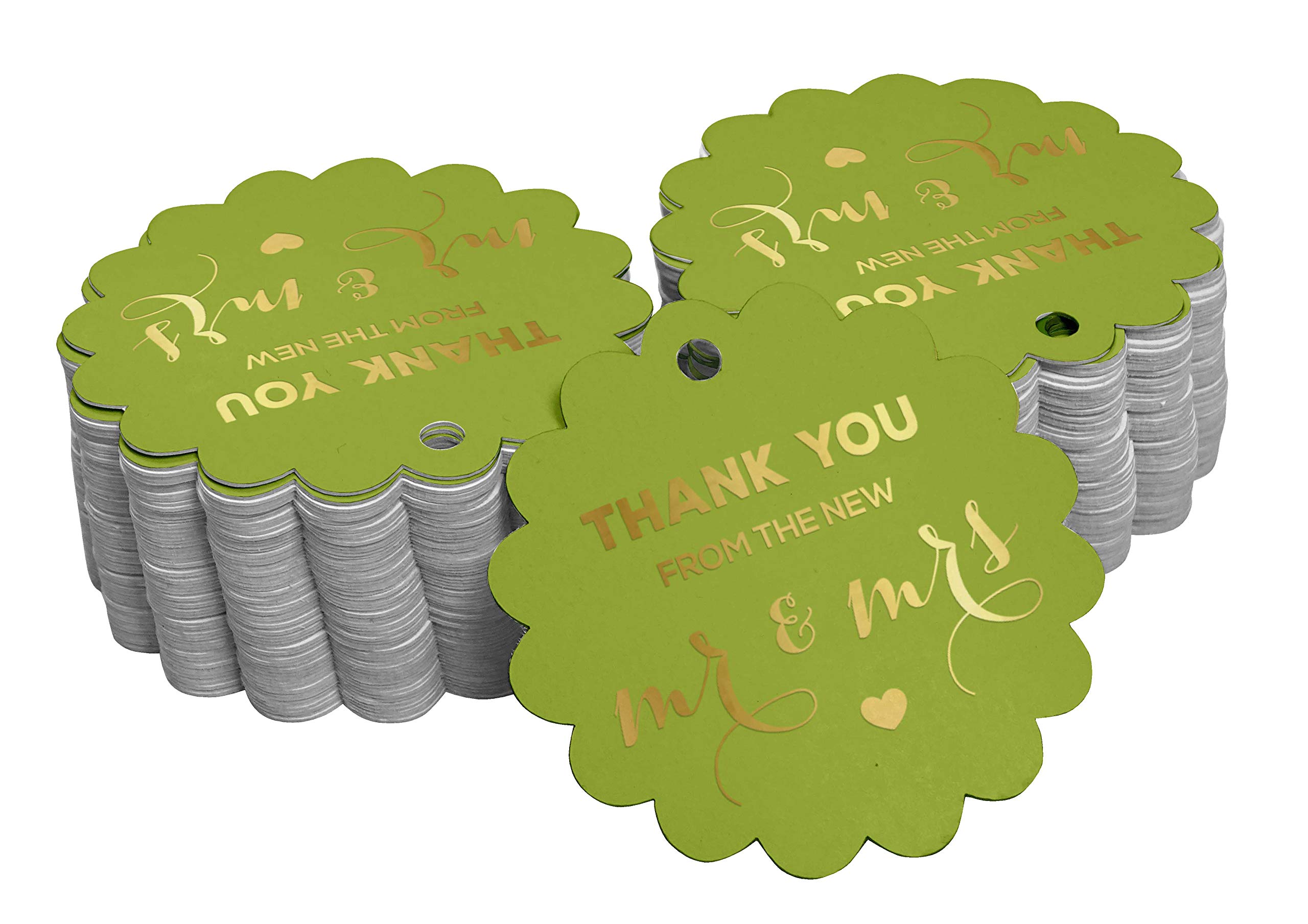 100 Pack Real Gold Foil Paper Thank You Tags - Elegant Wedding Favor Hang Tags for Bridal Shower, Baby Shower & Party Decorations