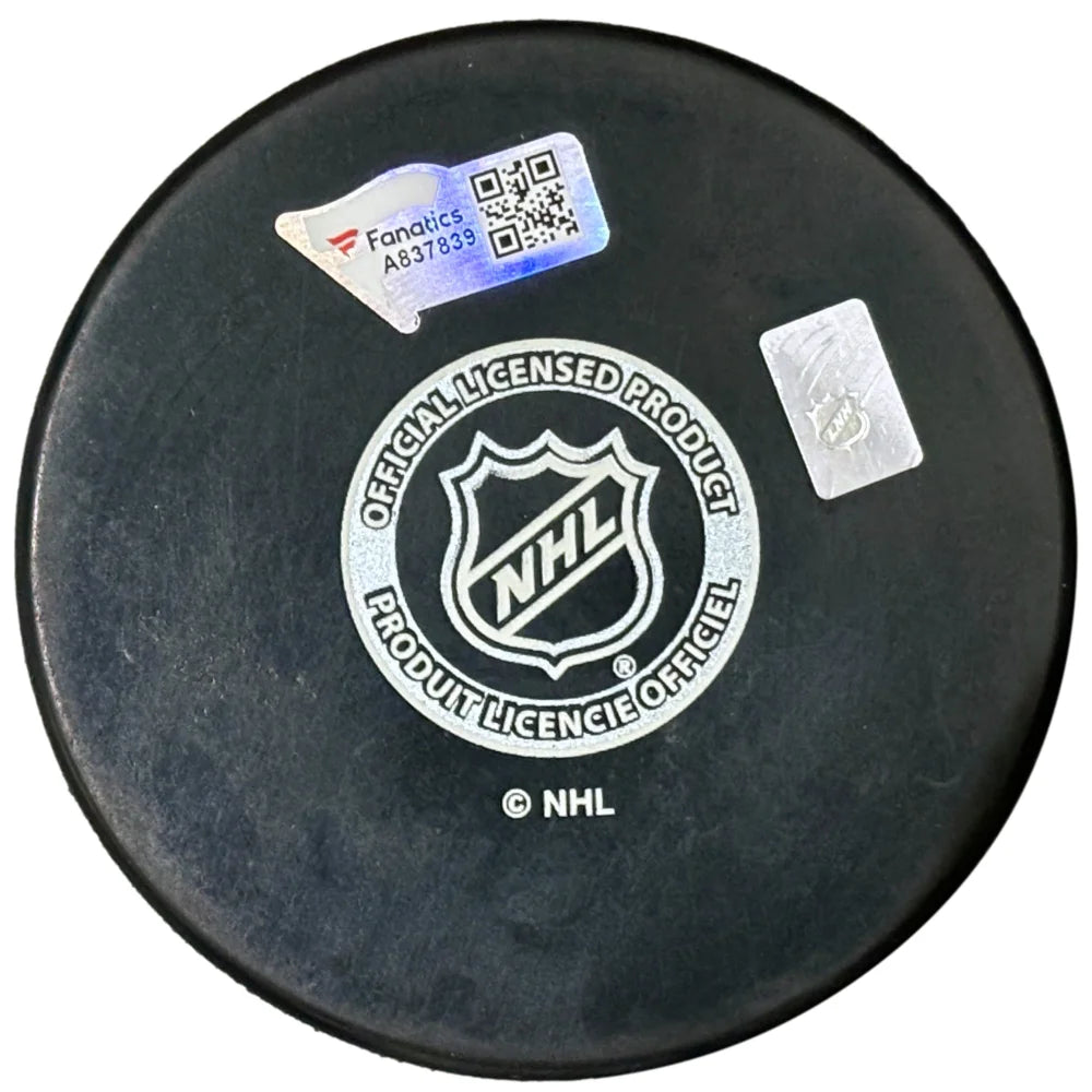 Marc Andre Fleury Signed Vegas Golden Knights Puck - 1st Win Inscribed - Includes Display Case & COA - Authentic Autographed VGK Memorabilia - Perfect for Hockey Fans & Collectors