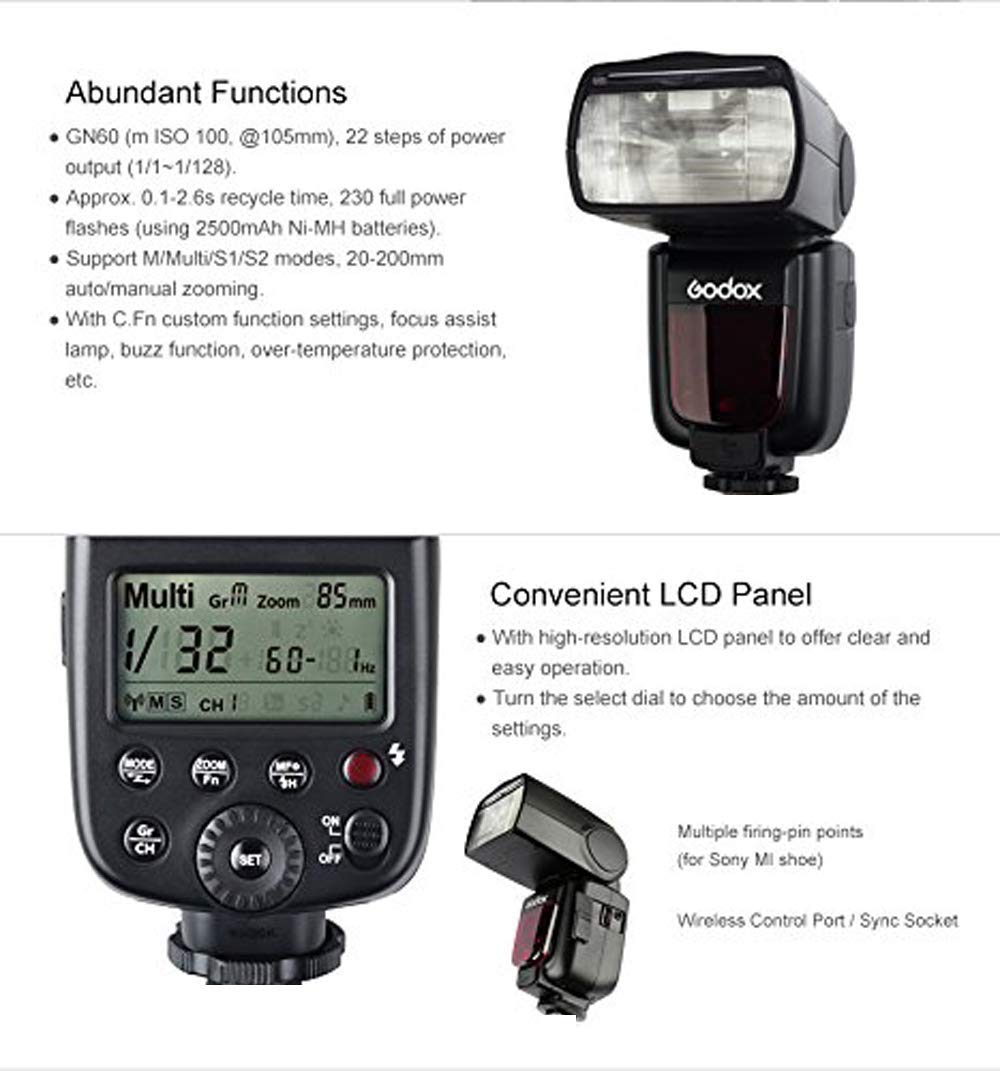 Godox TT600S 2.4G Wireless Flash Speedlite (2-Pack) with X2T-S Trigger - TTL, GN60, High-Speed Sync up to 1/8000s - Compatible with Sony Cameras | Perfect for Portrait, Wedding & Studio Photography