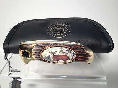 Franklin Mint The Magnificent 10 Point Buck Collector Knife - Limited Edition Hunting Knife for Outdoor Enthusiasts | Perfect for Camping, Hunting & Collecting