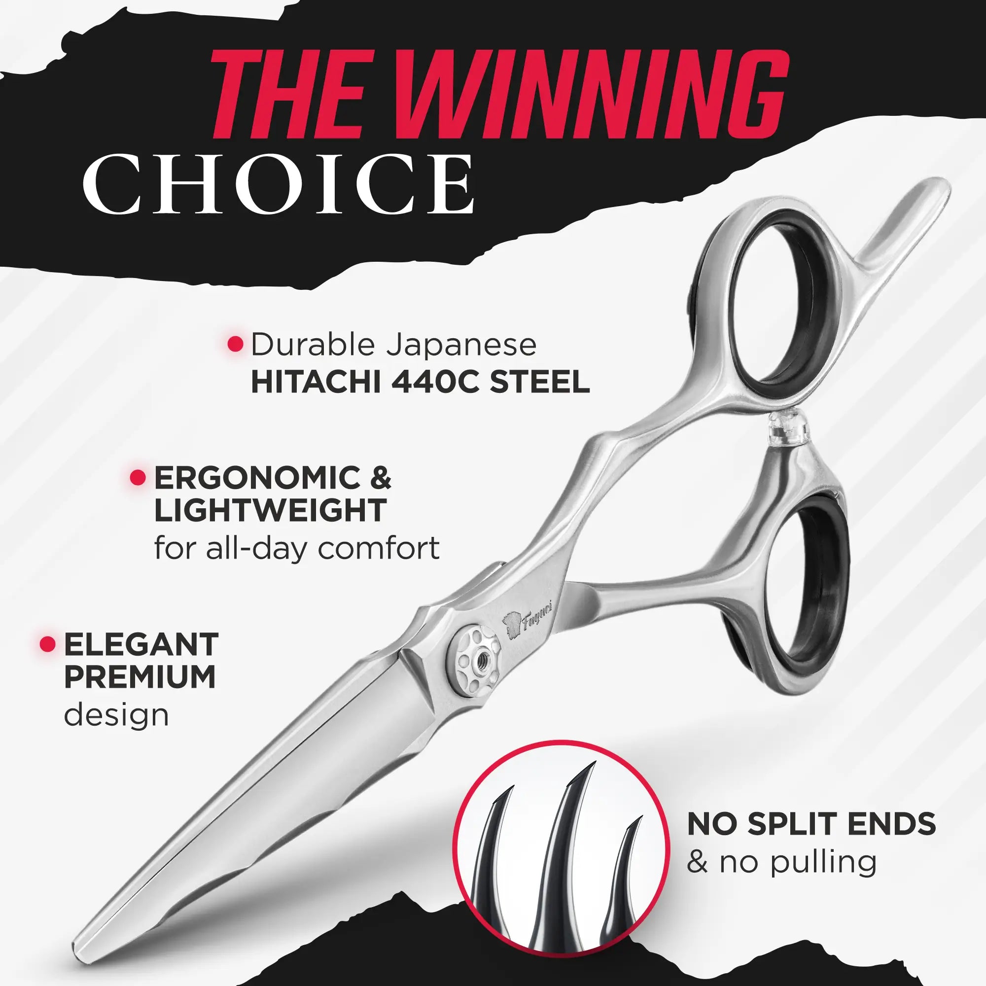 Saiko Professional Hair Cutting Shears - Sharp Stainless Steel Scissors for Salon & Home Haircuts - Perfect for Stylists, Barbers & DIY Hair Trimming