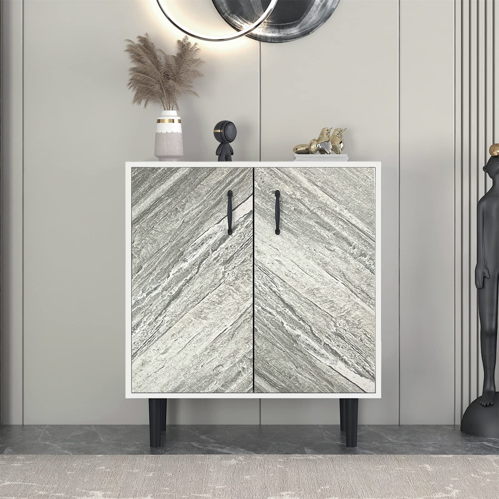 Holaki Buffet Cabinet with Storage - Modern Freestanding Sideboard with 2 Doors, Entryway Floor Cabinet for Dining Room, Living Room, Office & Bedroom - Perfect for Home Organization & Stylish Storage Solutions