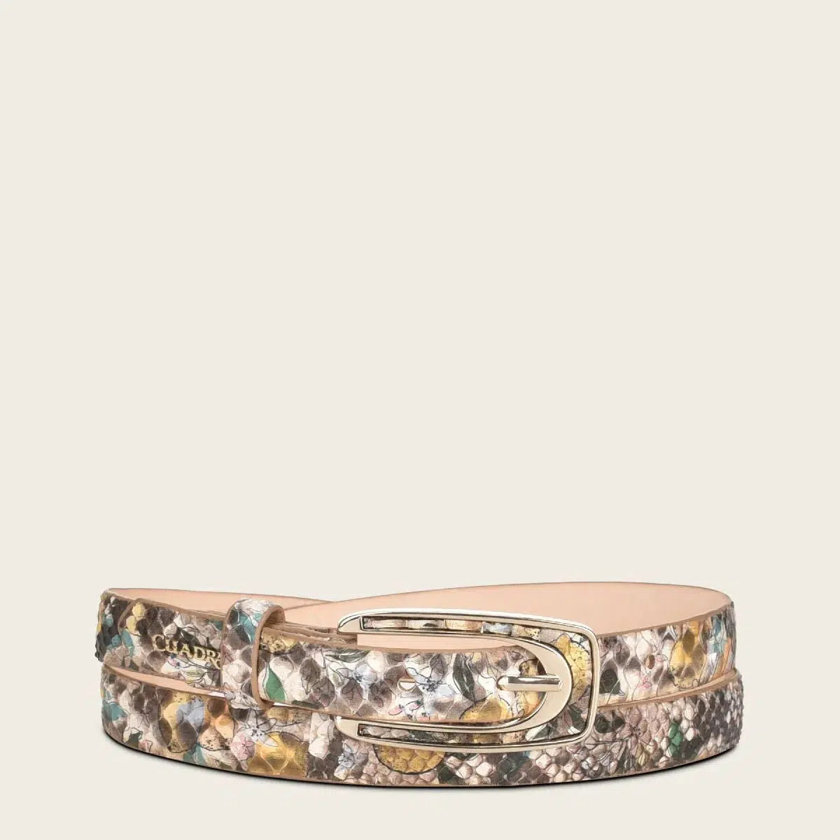 CDA21PI Cuadra Grey Casual Python Belt for Women - Stylish & Trendy Accessory for Everyday Wear, Office & Outfits