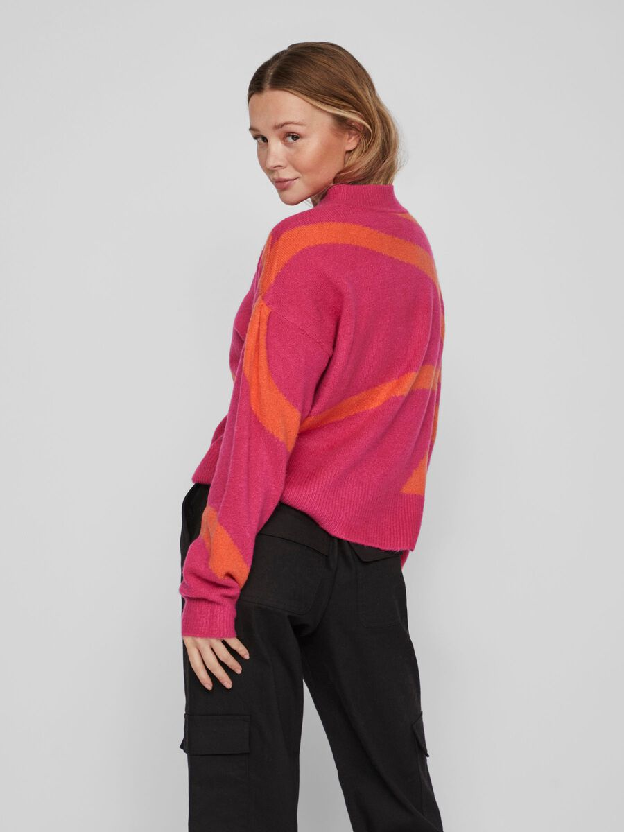 Claro Knit Jumper Women's Sweater - Soft Pink Yarrow & Orange Pullover for Fall & Winter | Cozy Casual Wear, Office Outfits, Weekend Style