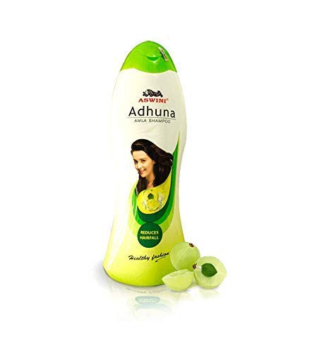 Aswini Adhuna Amla Shampoo 450ml - Natural Hair Growth & Scalp Care for Strong, Shiny Hair - Pack of 1 - Perfect for Daily Use & Damaged Hair Repair