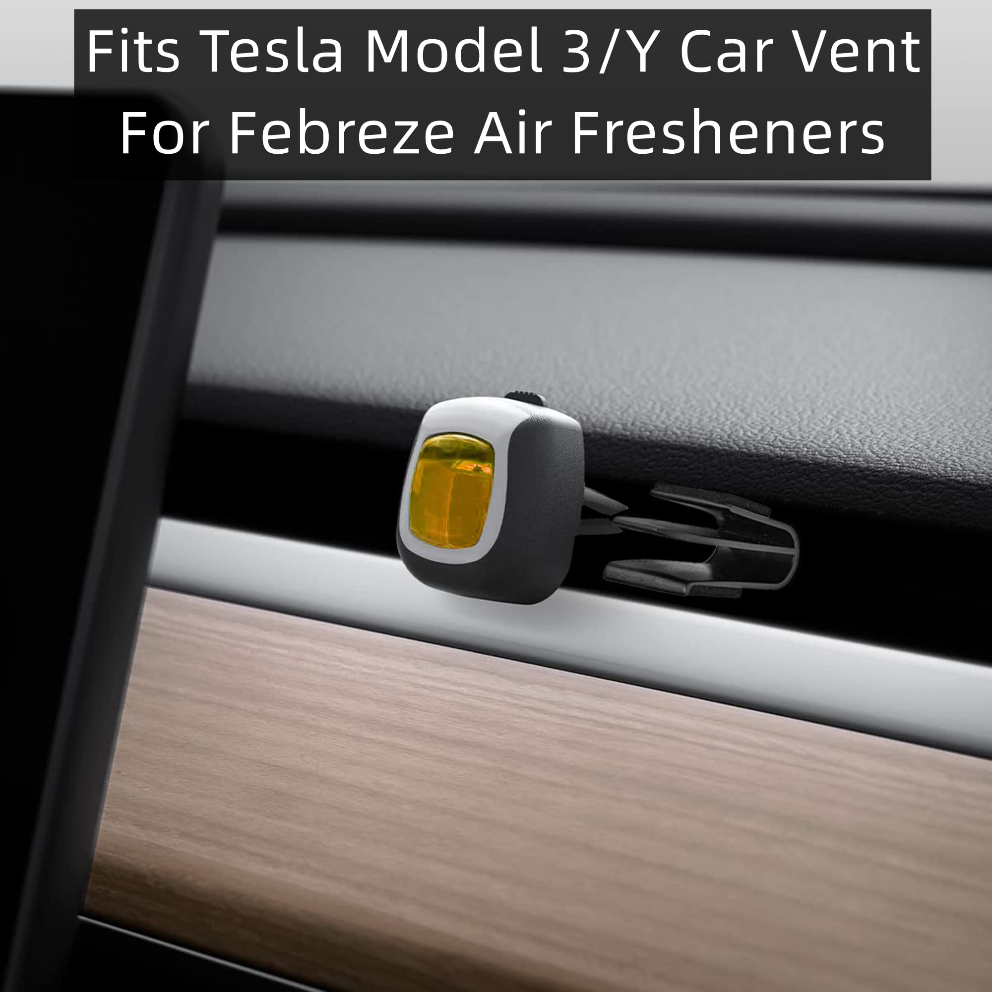 Tesla Air Freshener Adapter for Model 3 & Y - Premium Vent Clip Accessories (2 Pack) - Perfect for Car Freshening & Custom Scent Experience