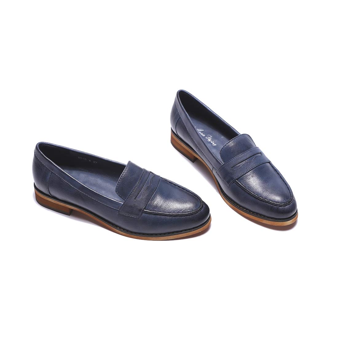 Women's Classy Leather Penny Loafers - Slip-On Dress Casual Flat Shoes for Office & Work | Comfortable & Stylish Ladies Loafers for Everyday Wear, Business Attire & Travel