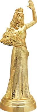 Custom Engraved Beauty Queen Trophy with Red Stars - Elegant Waiving Award for Pageants, Contests & Special Events - Perfect for Beauty Pageant Winners, Prom Queens & Recognition Ceremonies