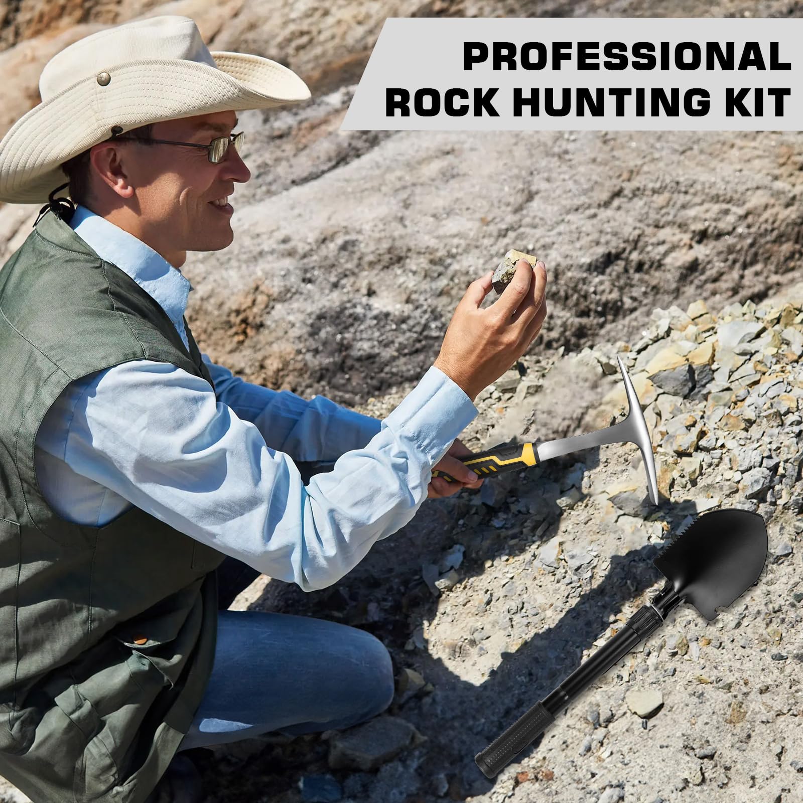 26oz Geologist Rock Pick Hammer Kit - 12