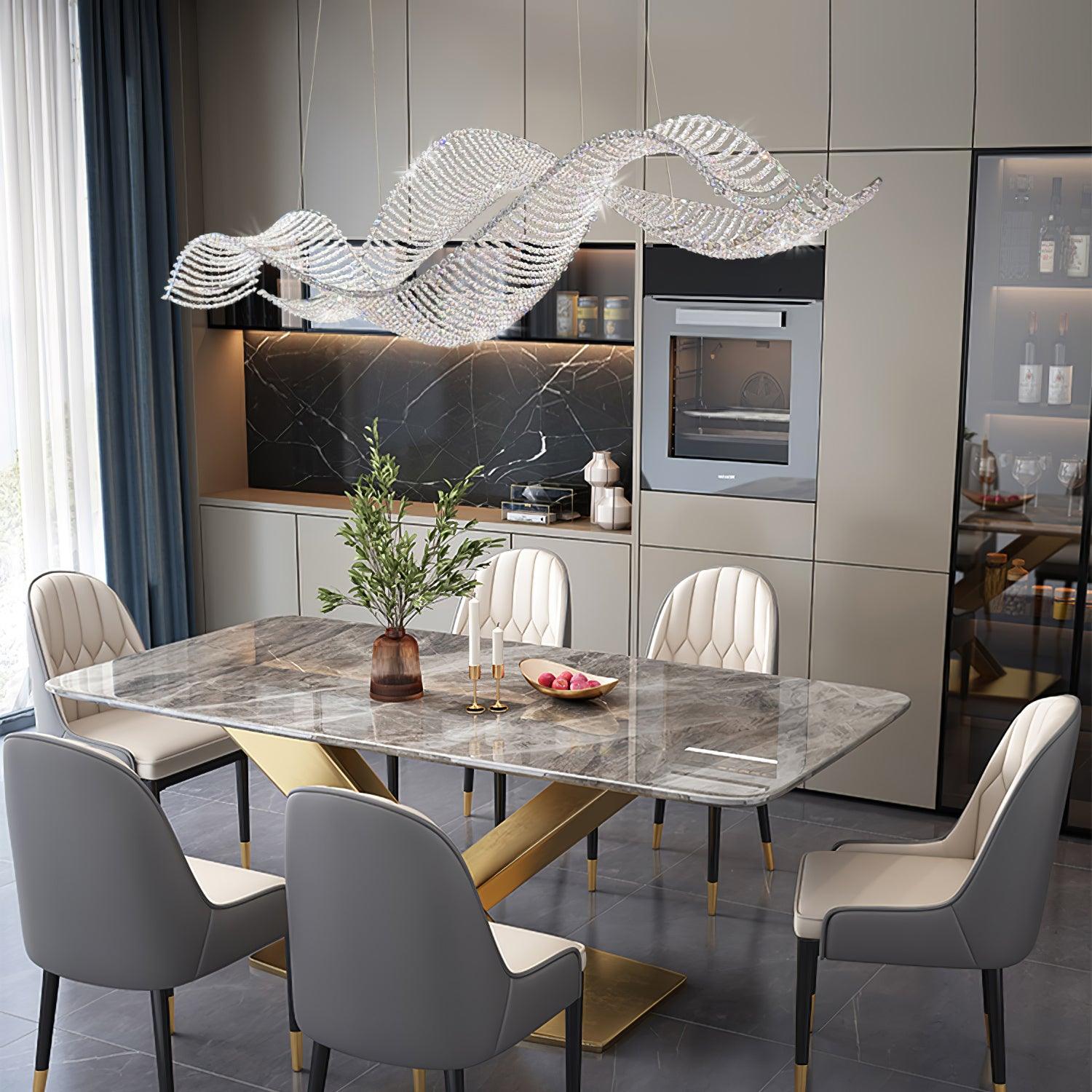 Alon Crystal Chandelier - Elegant Modern Ceiling Light Fixture for Dining Room, Living Room & Bedroom | Perfect for Home Decor & Wedding Events