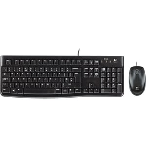 Logitech MK120 USB Wired Keyboard and Mouse Combo - Ergonomic Design, Plug and Play, for Home, Office, and Gaming Use