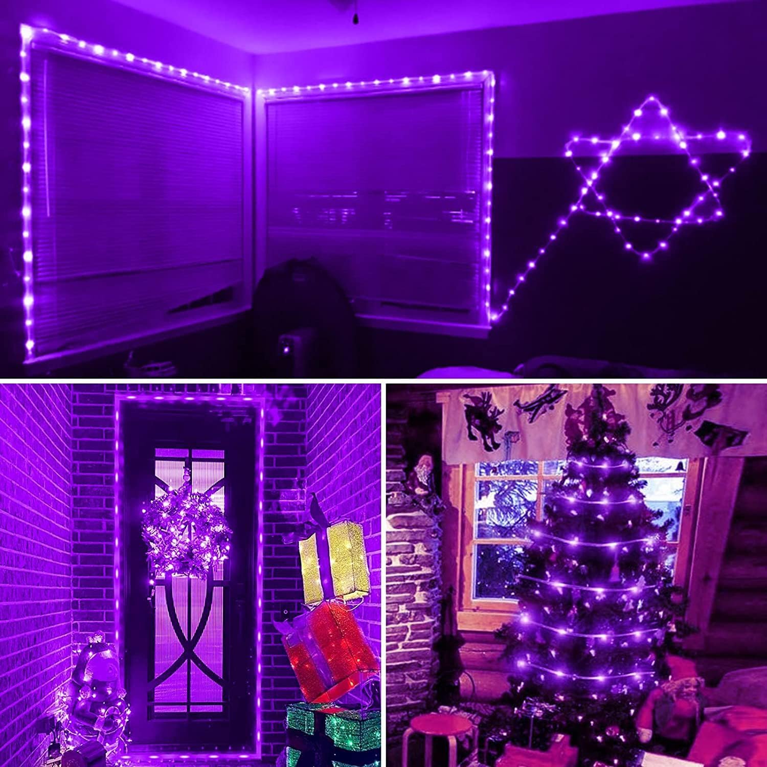 200 LED Solar Rope Lights Outdoor Waterproof - 66ft Purple String Lights with 8 Modes, Clear Thin Tube Fairy Lights for Camping, Fence, Patio, Garden, Trampoline & Deck - Perfect for Backyard Parties & Holiday Decorations