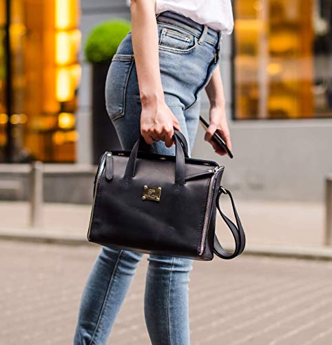 Premium Genuine Leather Crossbody Bag for Women - 11.4-8.6 Inch Handmade Fashion Shoulder Purse with Organizer, Stylish Laptop Messenger Bag - Perfect for Work, Travel & Daily Use