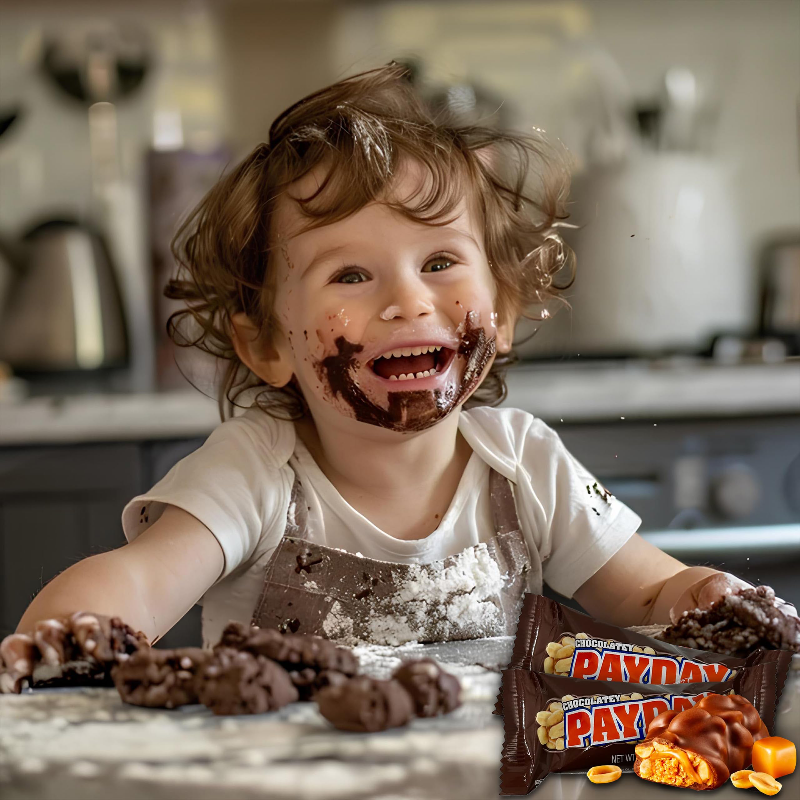PayDay Chocolaty Peanut & Caramel Candy Bars - Individually Wrapped Snack Size Bulk Pack (2lb) - Perfect for Office Snacks, Halloween Treats & Road Trips