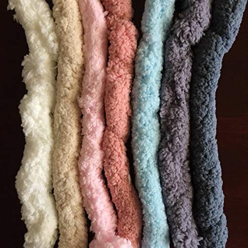 8oz Chunky Chenille Yarn - 100% Polyester Vegan Bulky Jumbo Yarn in Wine Red - Soft Fluffy Throw Yarn for DIY Crochet Blankets, Pet Caves & Cozy Home Decor