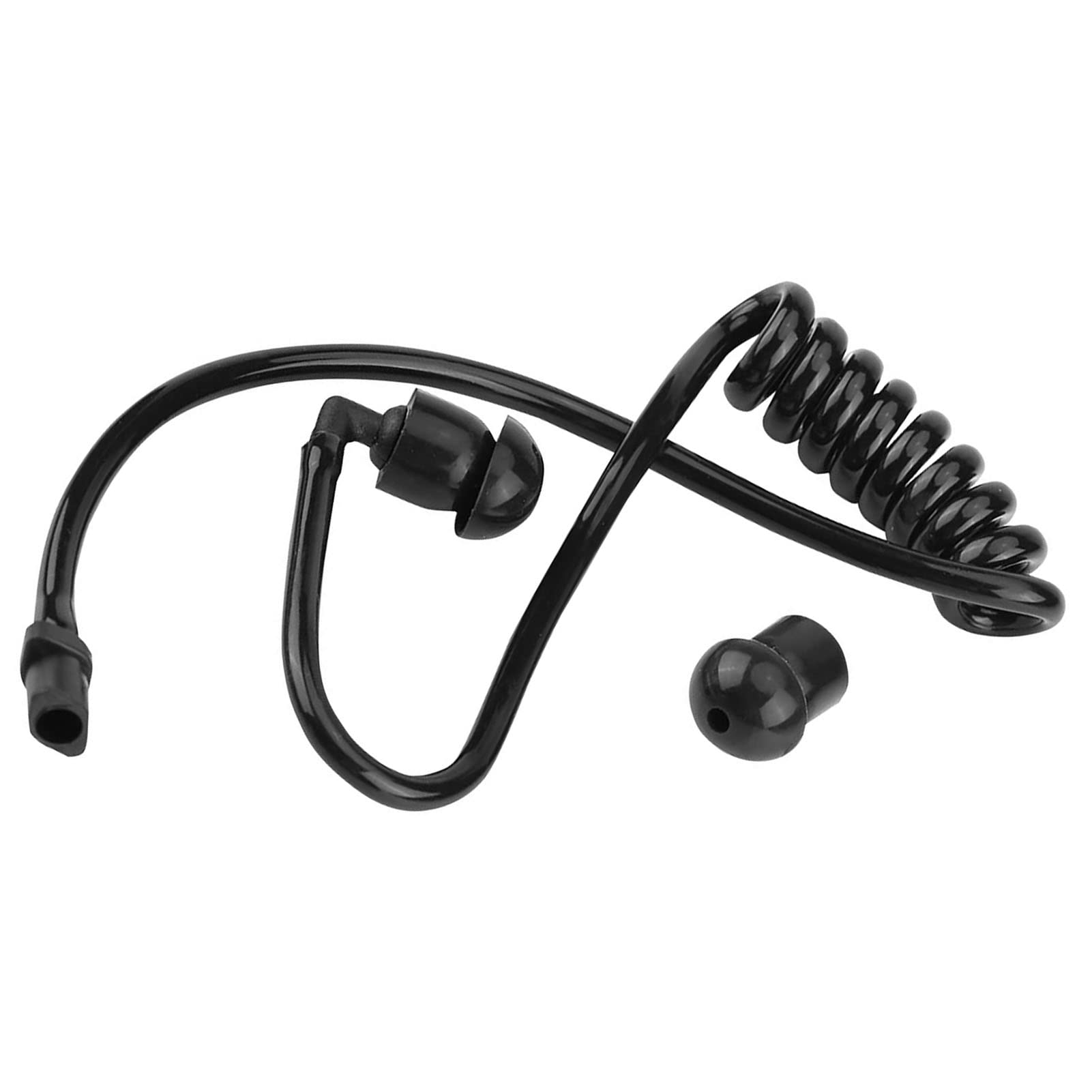 KOSDFOGE Acoustic Ear Tube - Pack of 5 Clear Coiled Replacement Tubes for Two-Way Radio Earpieces (Black) | Durable Radio Accessories for Law Enforcement & Security Professionals | Perfect for Police, Security Guards & Event Staff Communication
