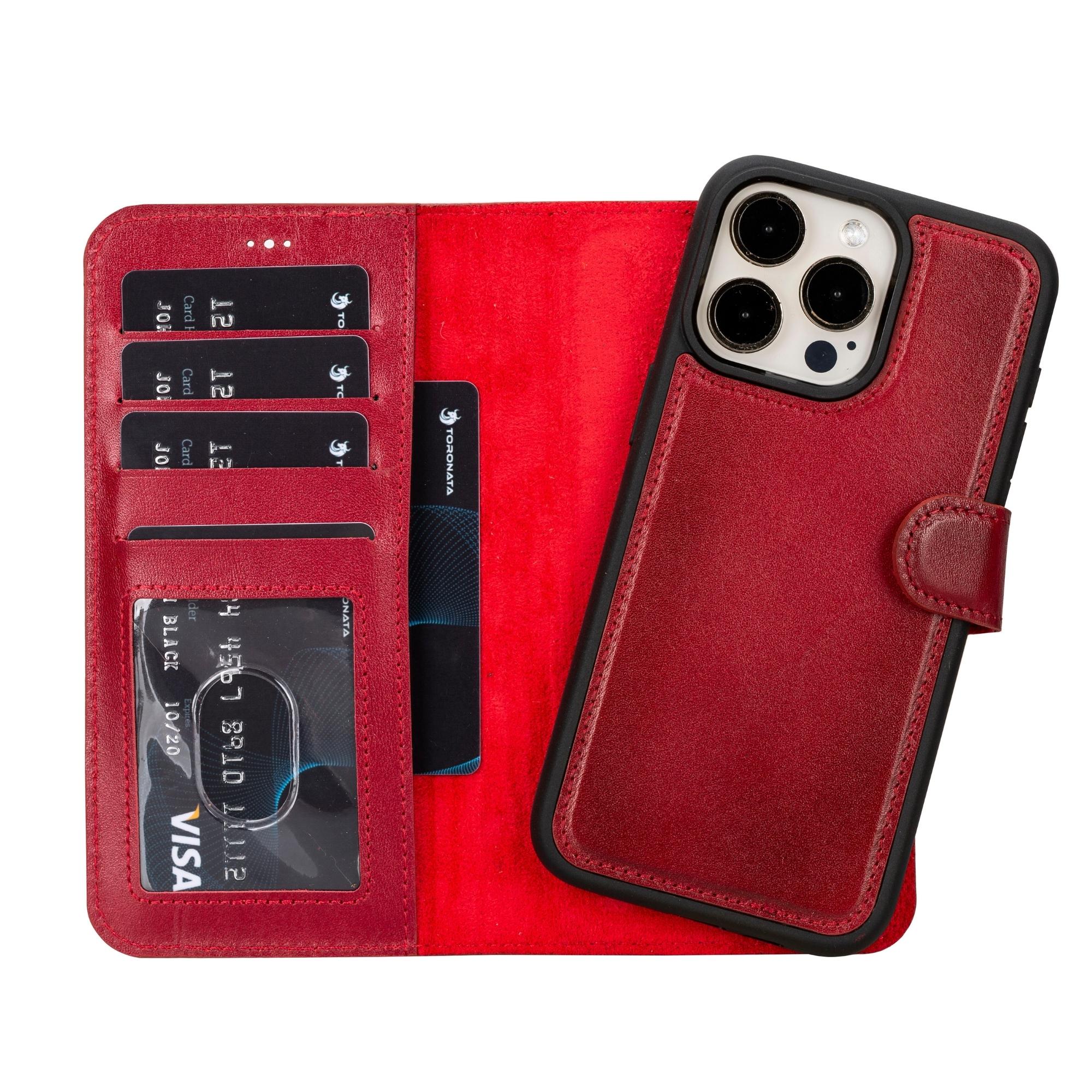 Premium Casper Leather Wallet Case for iPhone 15/15 Pro/15 Pro Max - Slim RFID Blocking Protective Cover with Card Slots | Perfect for Business Travel & Everyday Use