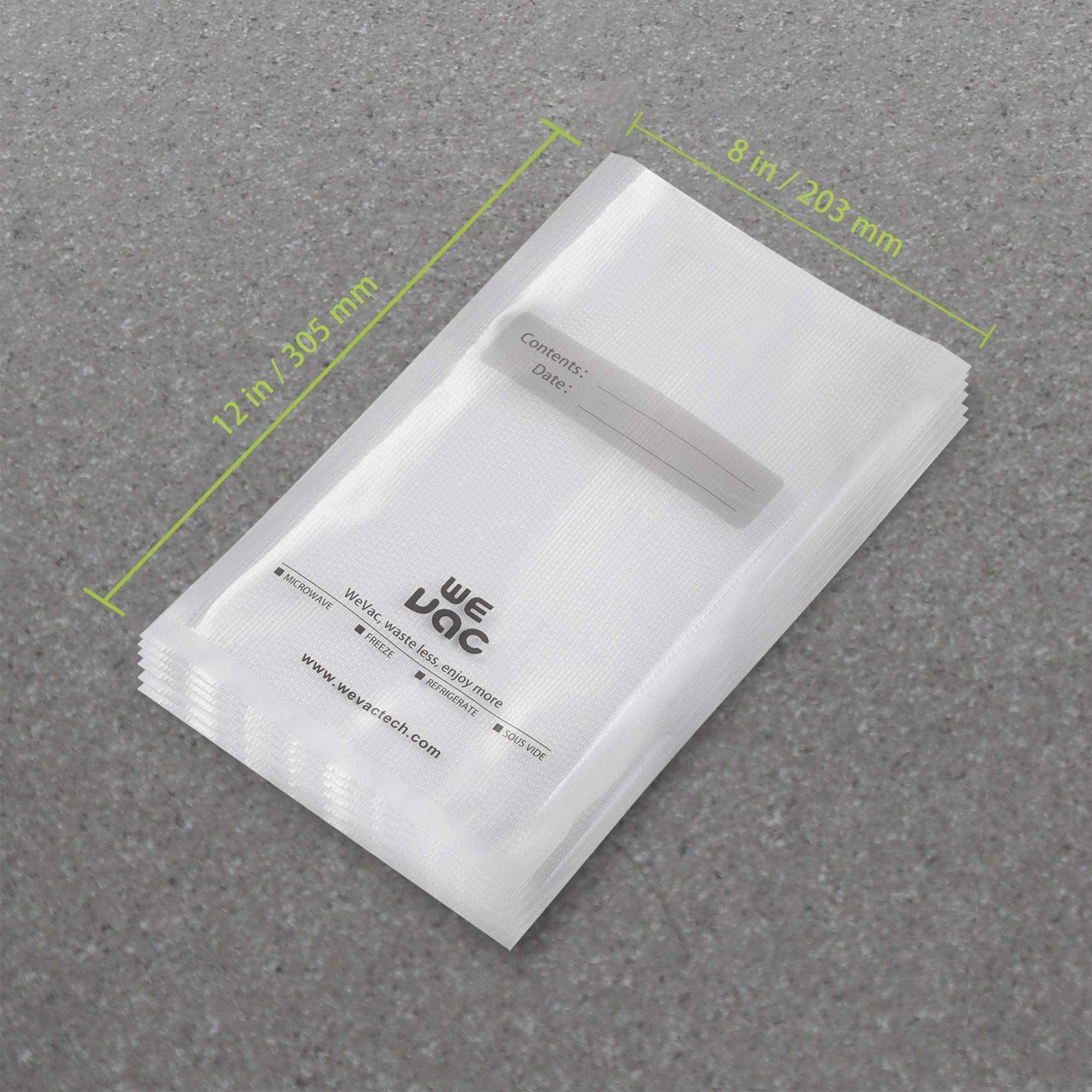 Premium Vacuum Sealer Bags 100 Quart (8x12 Inch) - BPA Free, Heavy Duty, Commercial Grade for Food Saver, Seal a Meal, Weston - Perfect for Vacuum Storage, Meal Prep, Sous Vide & Long-Term Food Preservation