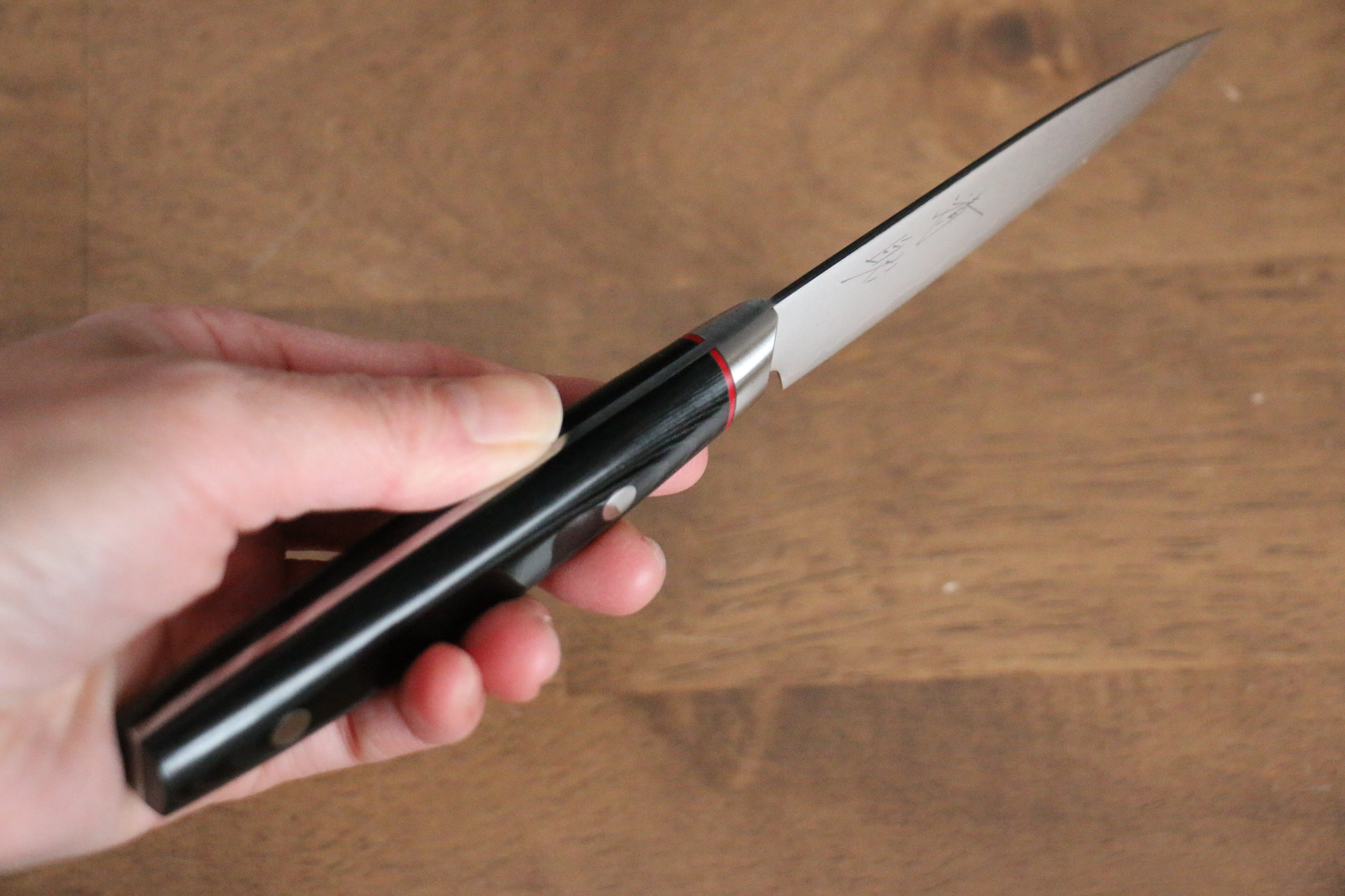 Premium Seisuke Saiun VG10 Damascus Paring Knife 90mm - Black Micarta Handle - Sharp Kitchen Knife for Peeling, Slicing & Precision Cutting Fruits & Vegetables