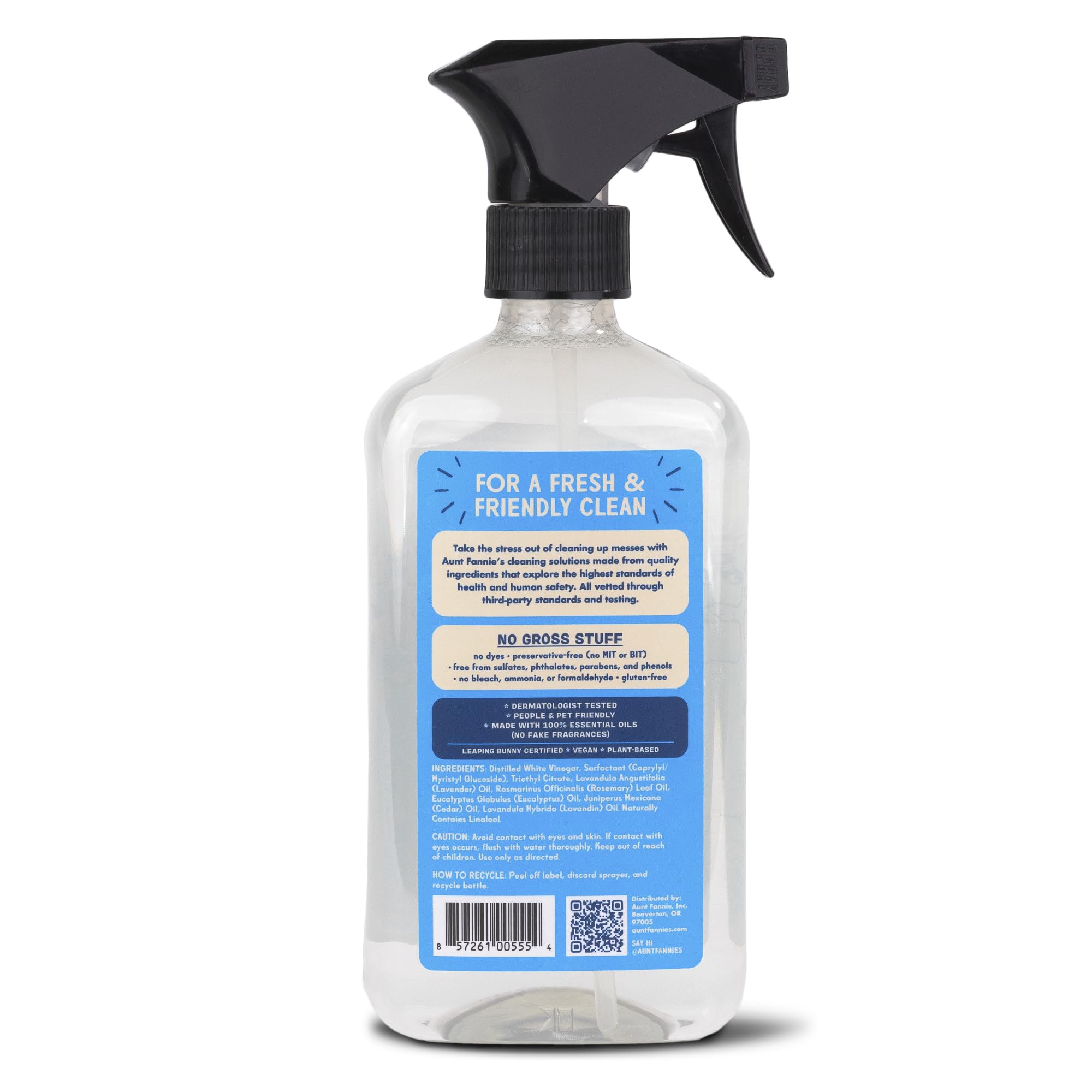 Aunt Fannie's All-Purpose Bathroom Cleaner - Natural Vinegar Spray for Shower, Bathtub, Toilet, Tile, Sink & Fixtures - 16.9 oz (6-Pack) - Eco-Friendly Cleaning Solution for Bathrooms, Kitchens & Hard Surfaces