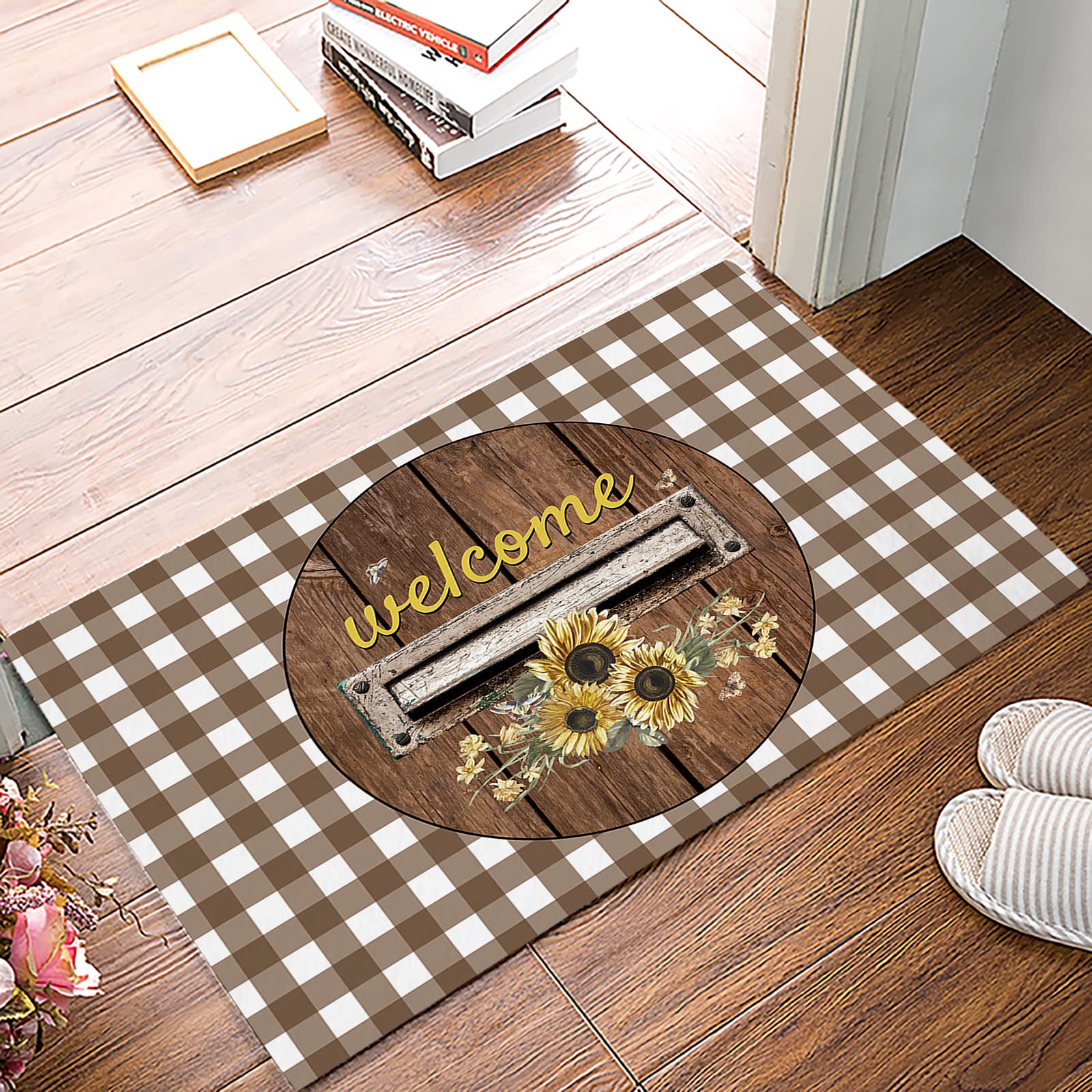 Farmhouse Welcome Mat - Non-Slip 18x30 Outdoor Doormat for Entryway & Home Decor