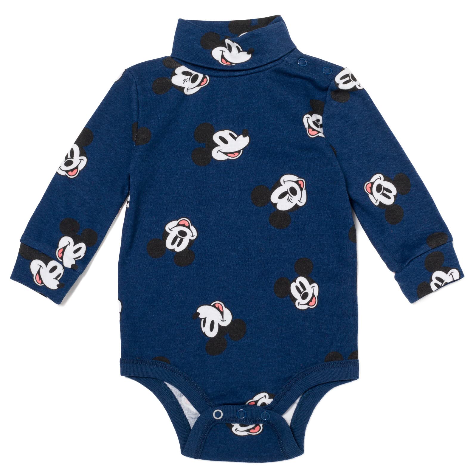 Disney Lion King Mickey Mouse & Simba Baby 2-Pack Turtleneck Bodysuits for Newborn to 12 Months - Soft Cotton Onesies for Boys & Girls, Cute Disney Outfits for Family Photos & Daily Wear