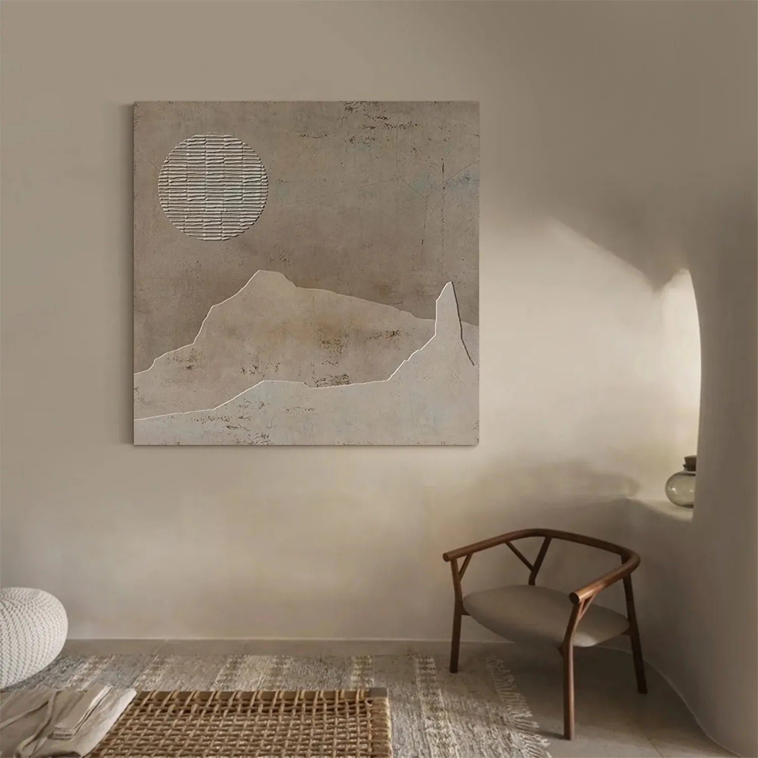 Abstract Tranquility Art Painting #WS138 - Modern Canvas Wall Decor for Living Room, Bedroom & Office - Calming Blue & White Contemporary Artwork
